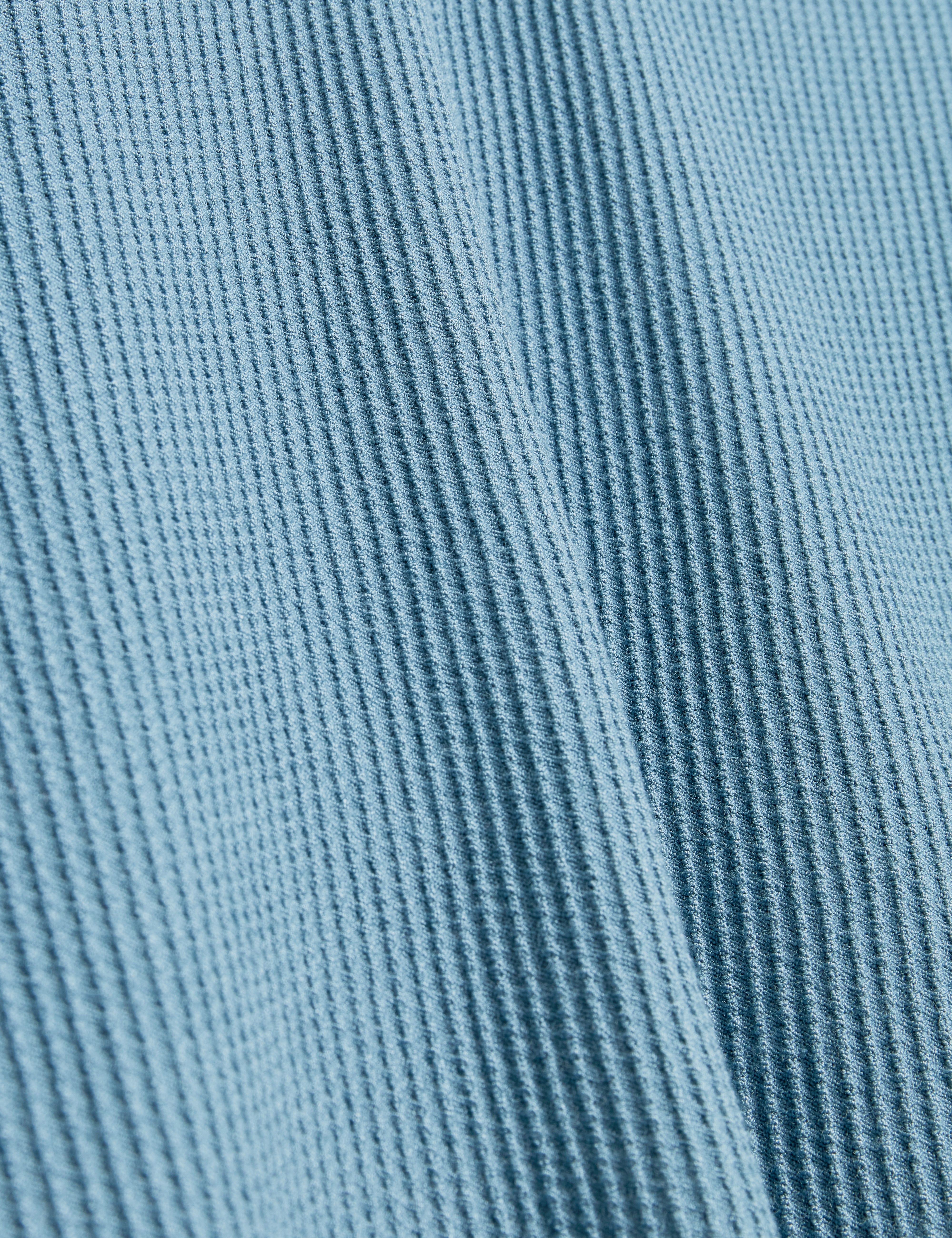 Aindrea Short Sleeve Stitch Detail Open Neck Polo Sky-Blue