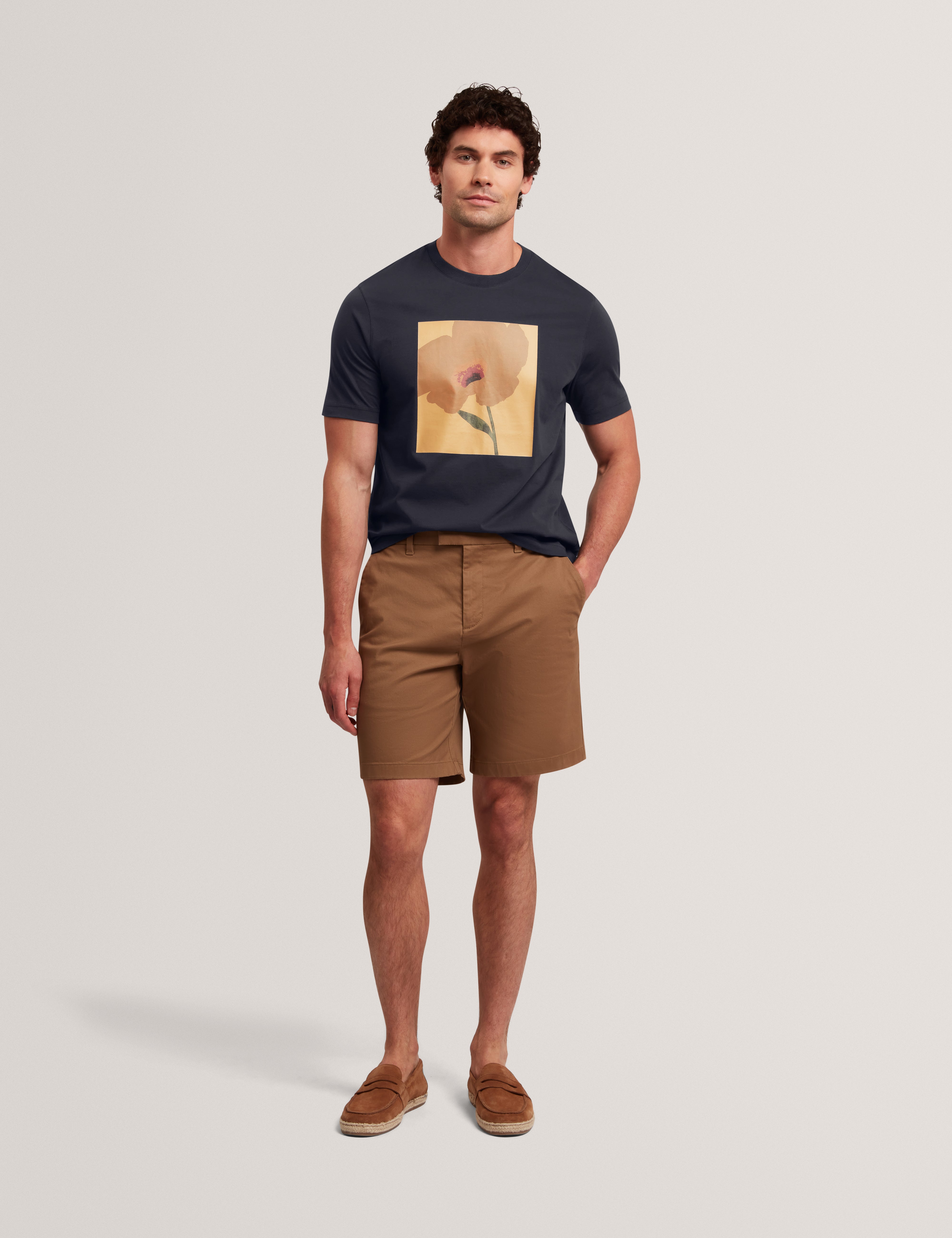 Crawley Short Sleeve Graphic Box Floral T-Shirt Navy