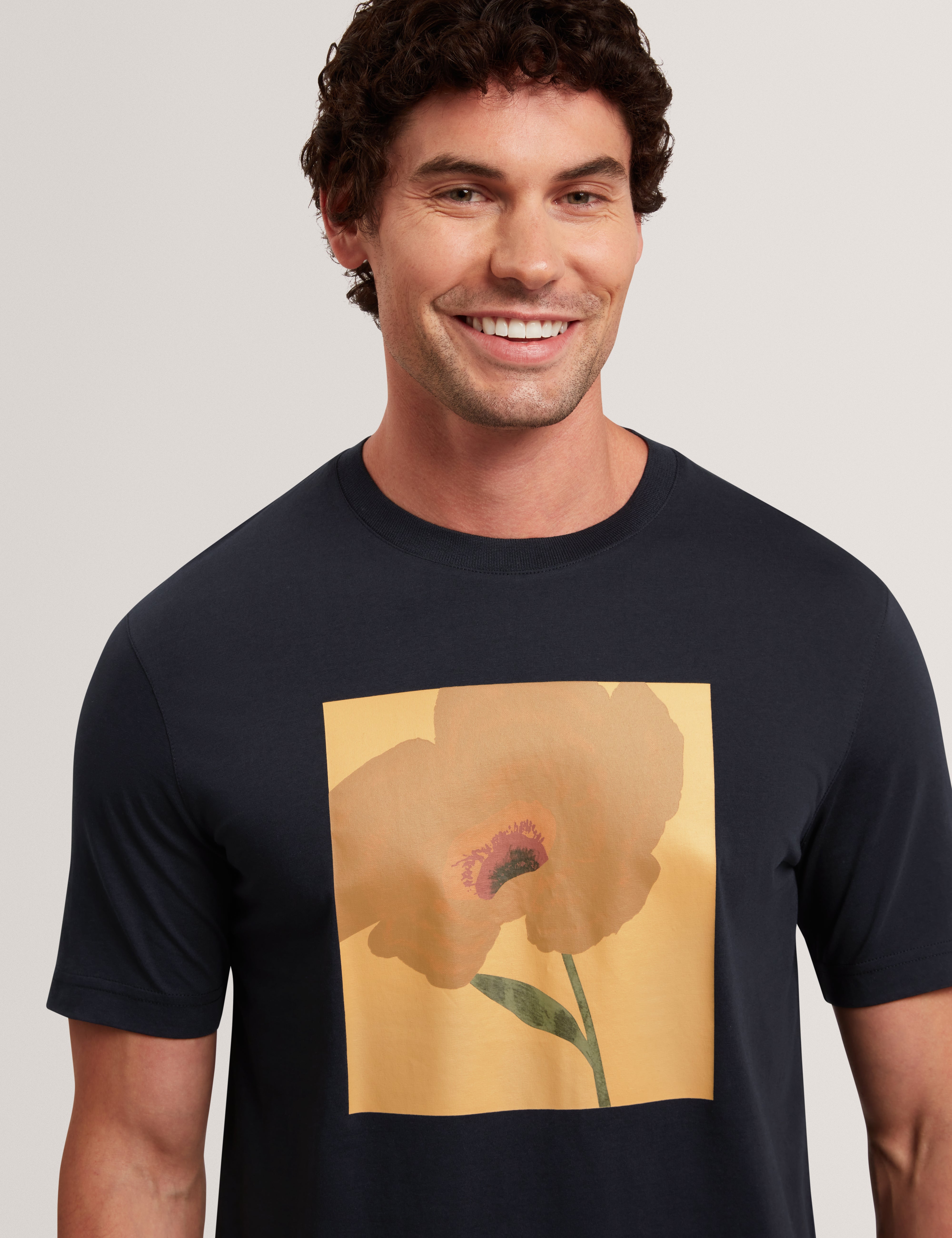 Crawley Short Sleeve Graphic Box Floral T-Shirt Navy