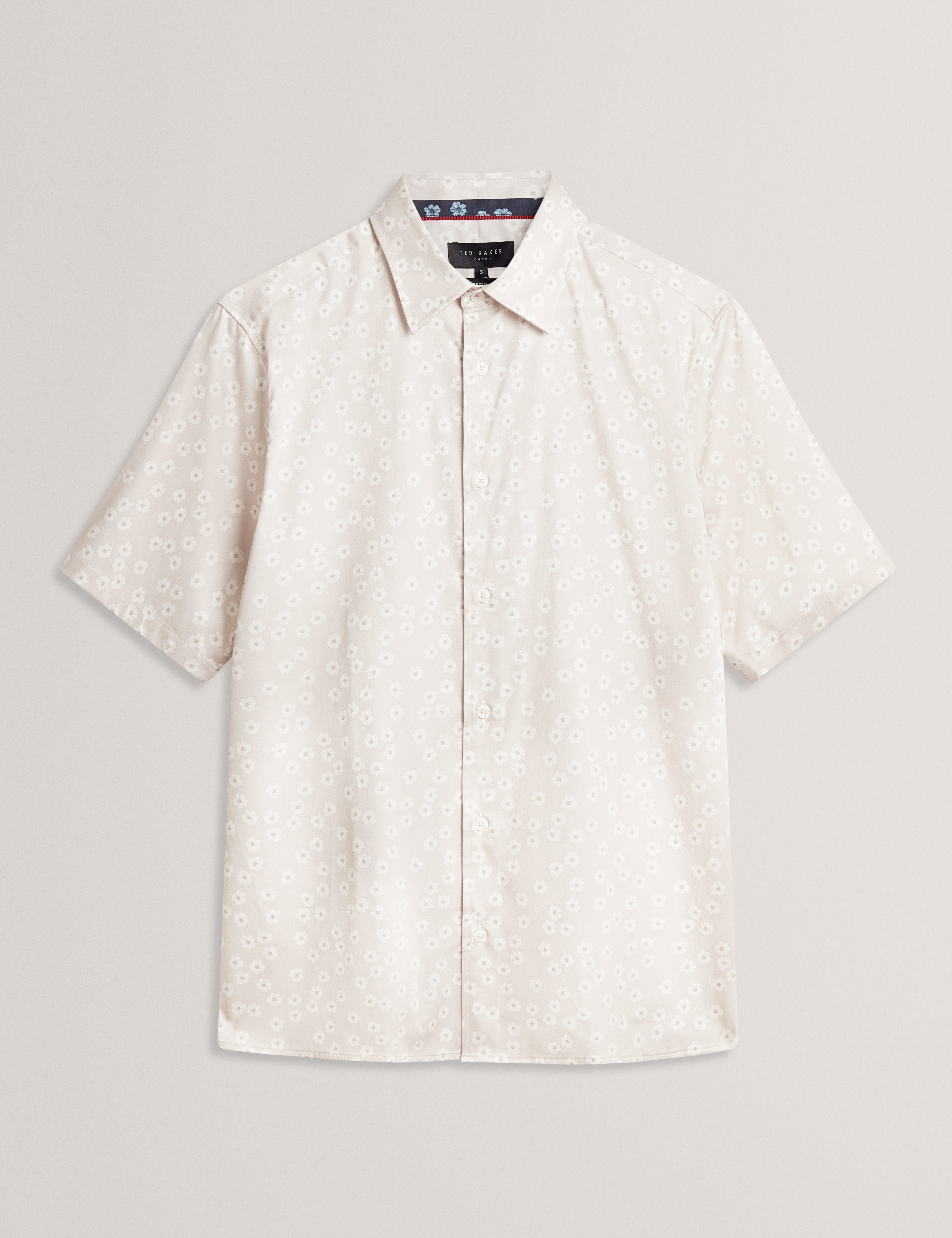 Afflek Ss Regular Floral Print Shirt Ecru