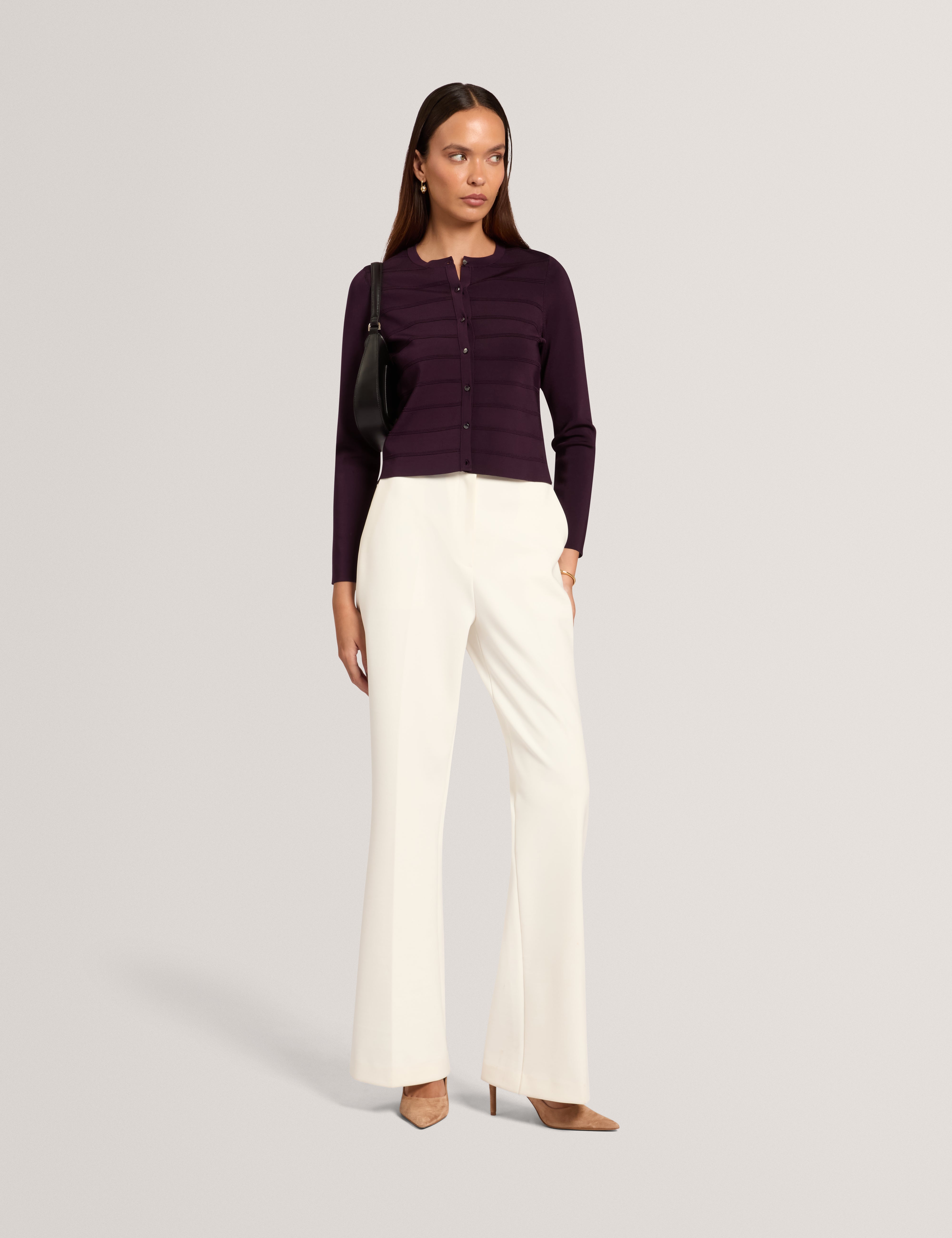Rellia Cropped Bandage Cardigan Dp-Purple