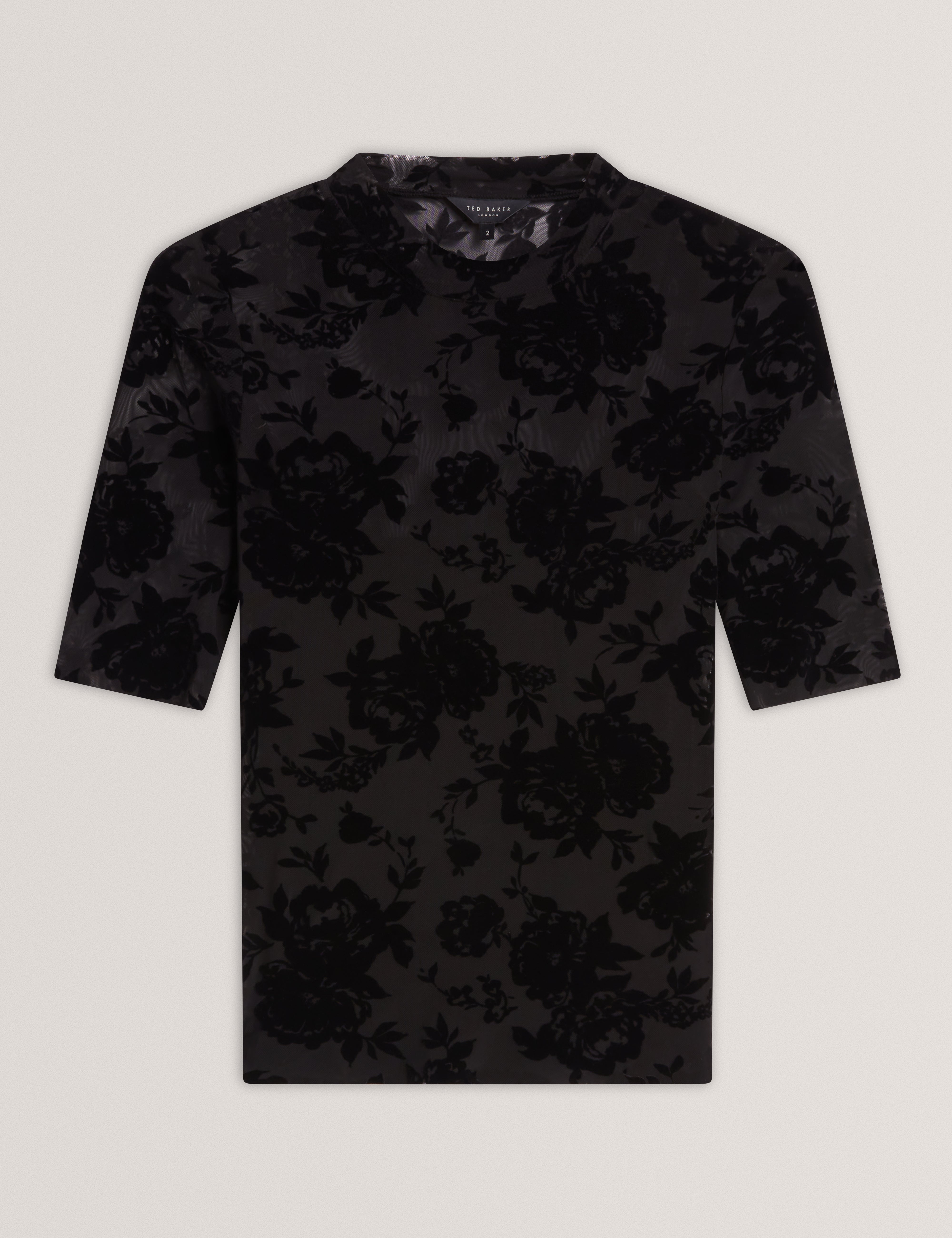 Aurlyne Devore Short Sleeve T-Shirt Black