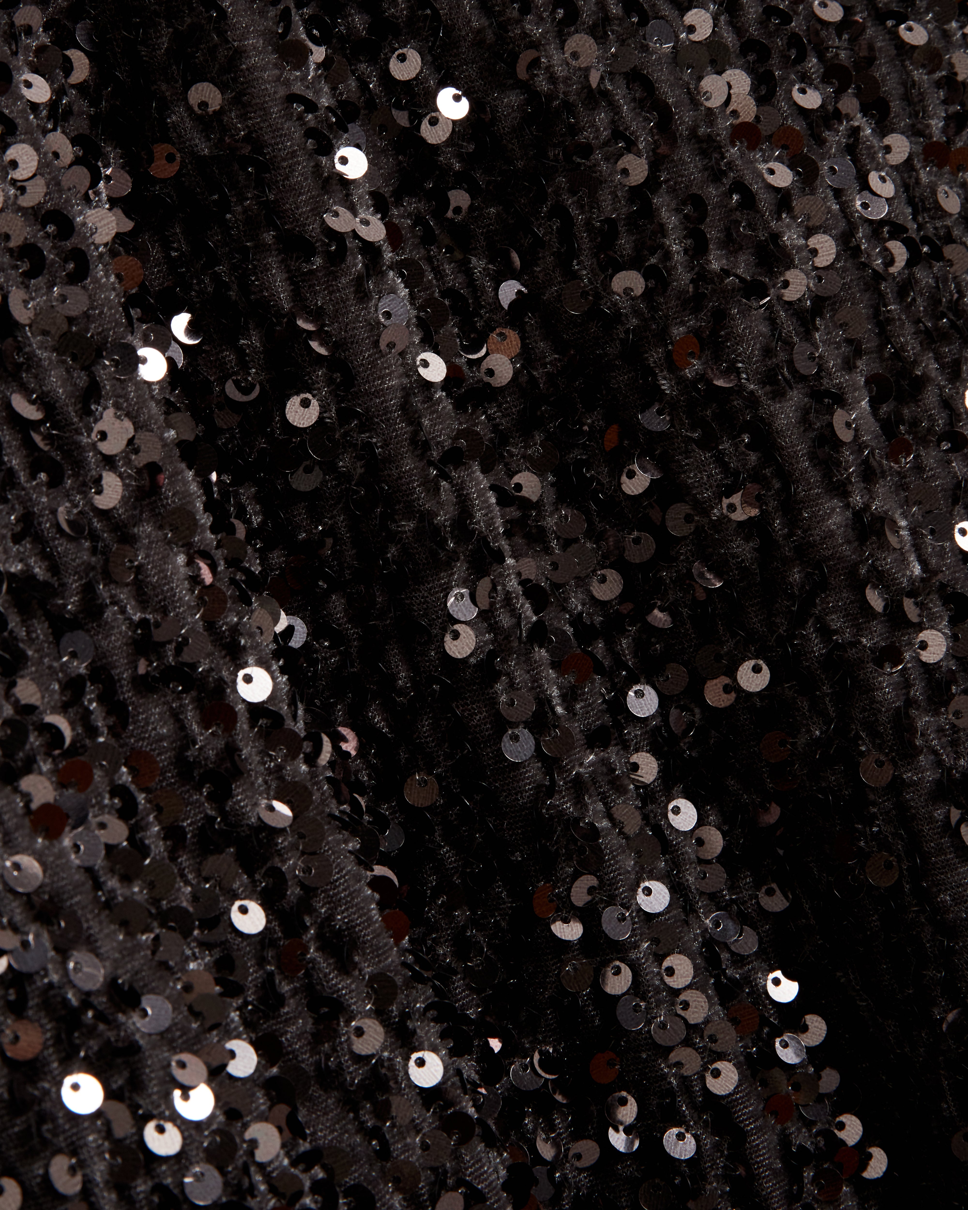 Vielie Structured Shoulder Velvet Sequin Dk-Grey