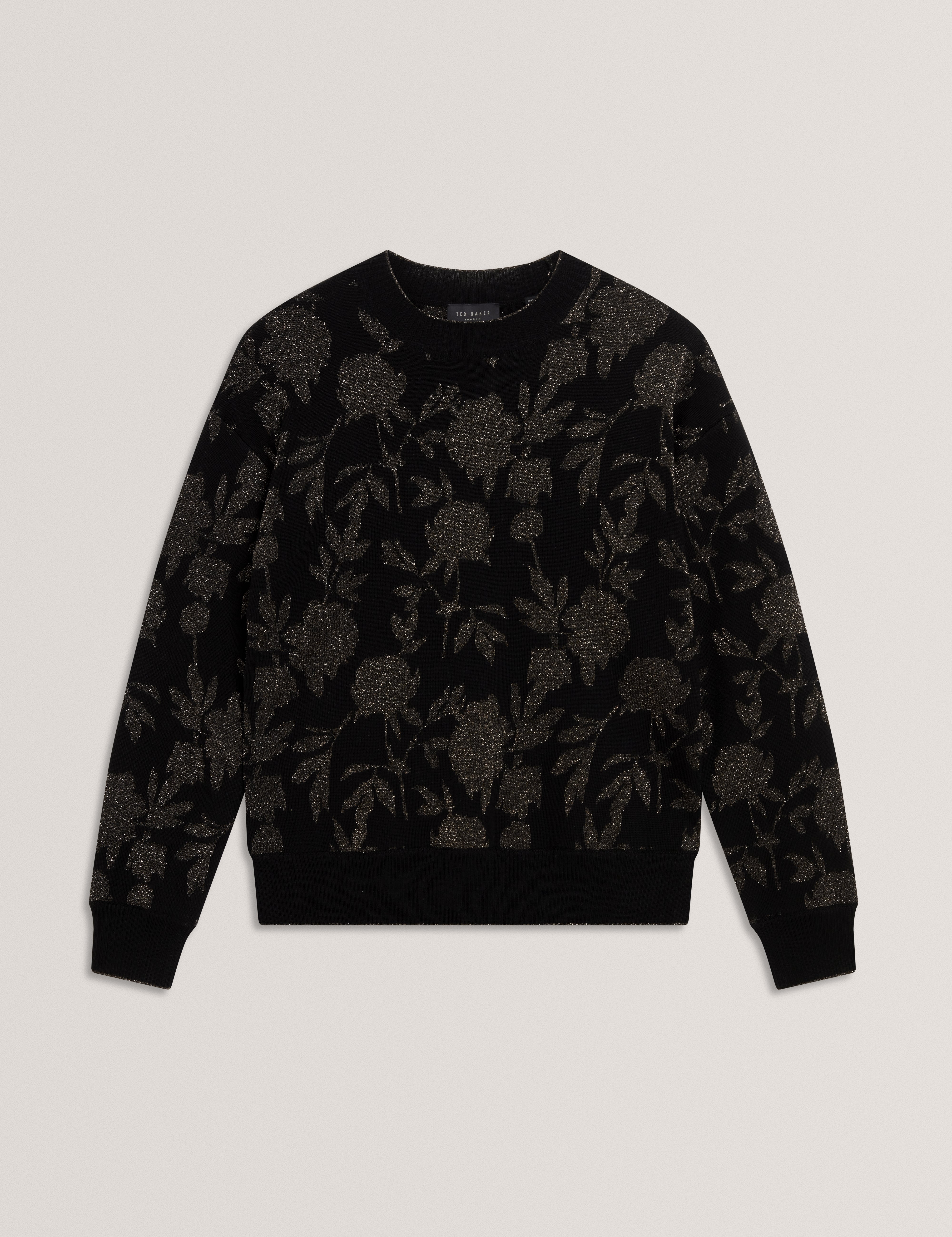 Hesila Cropped Jacquard Jumper Black