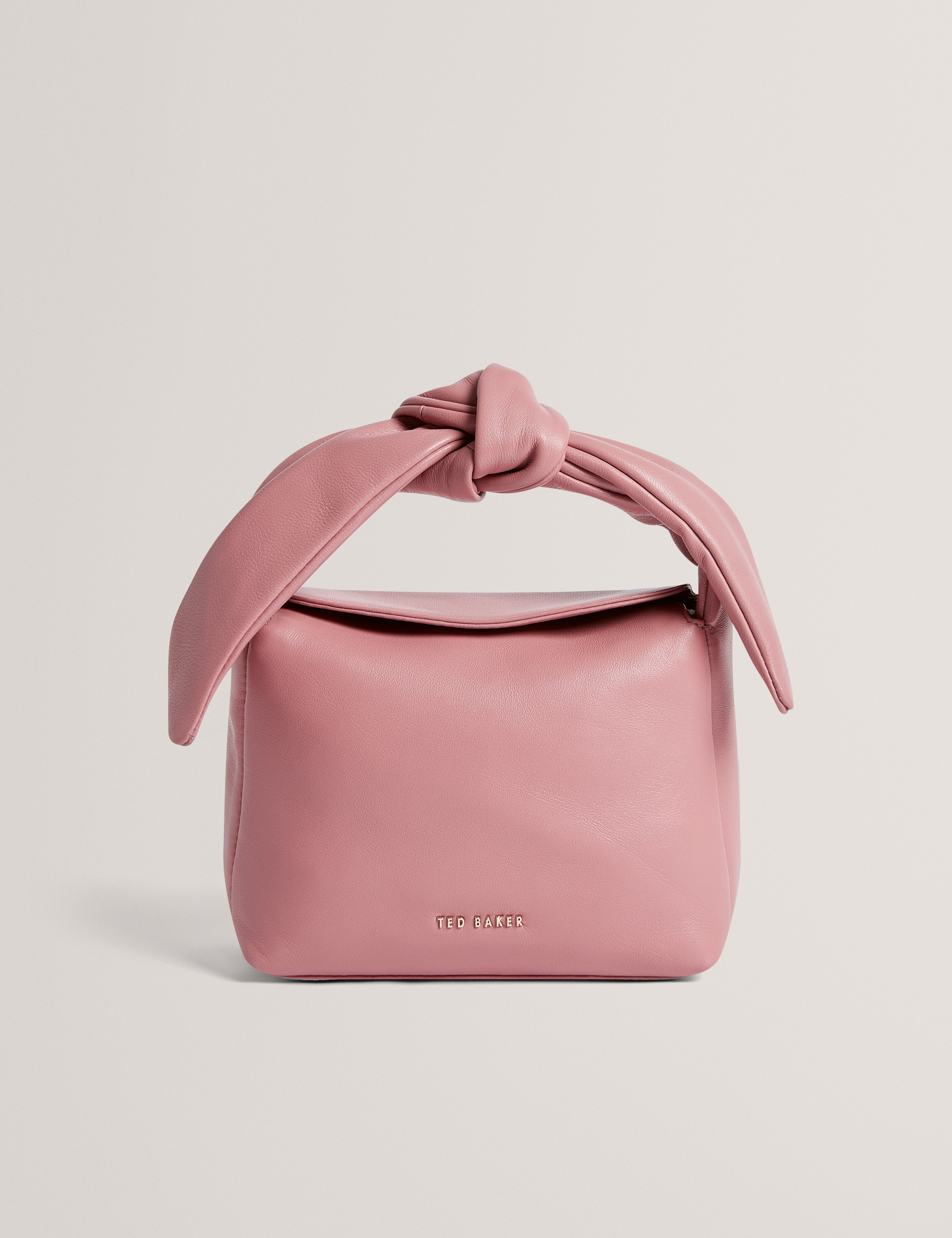 Niyal Soft Knot Bow Leather Xbody Bag Pl-Pink