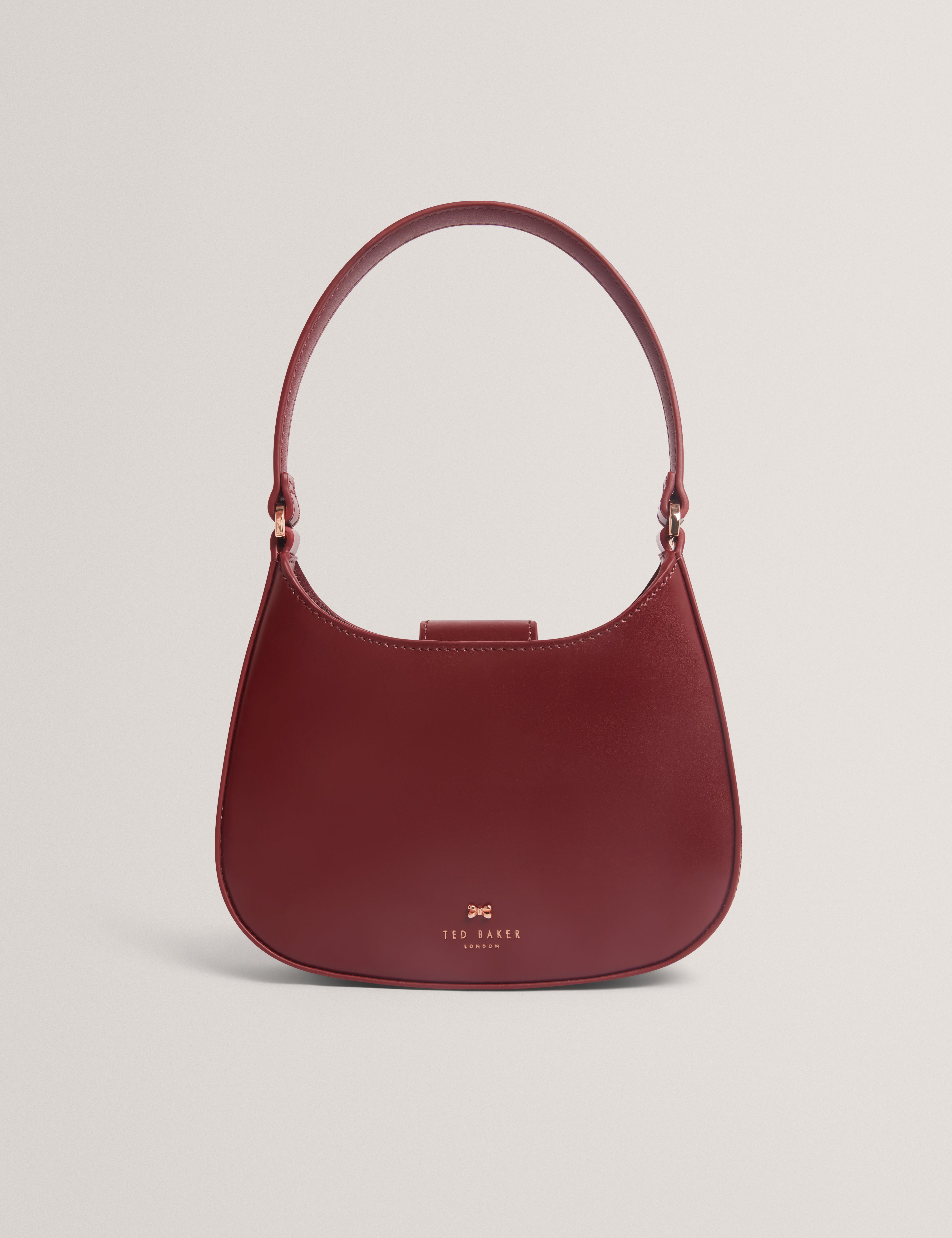 Curla Leather Bow Detail Mini Shoulder Bag Dk-Red