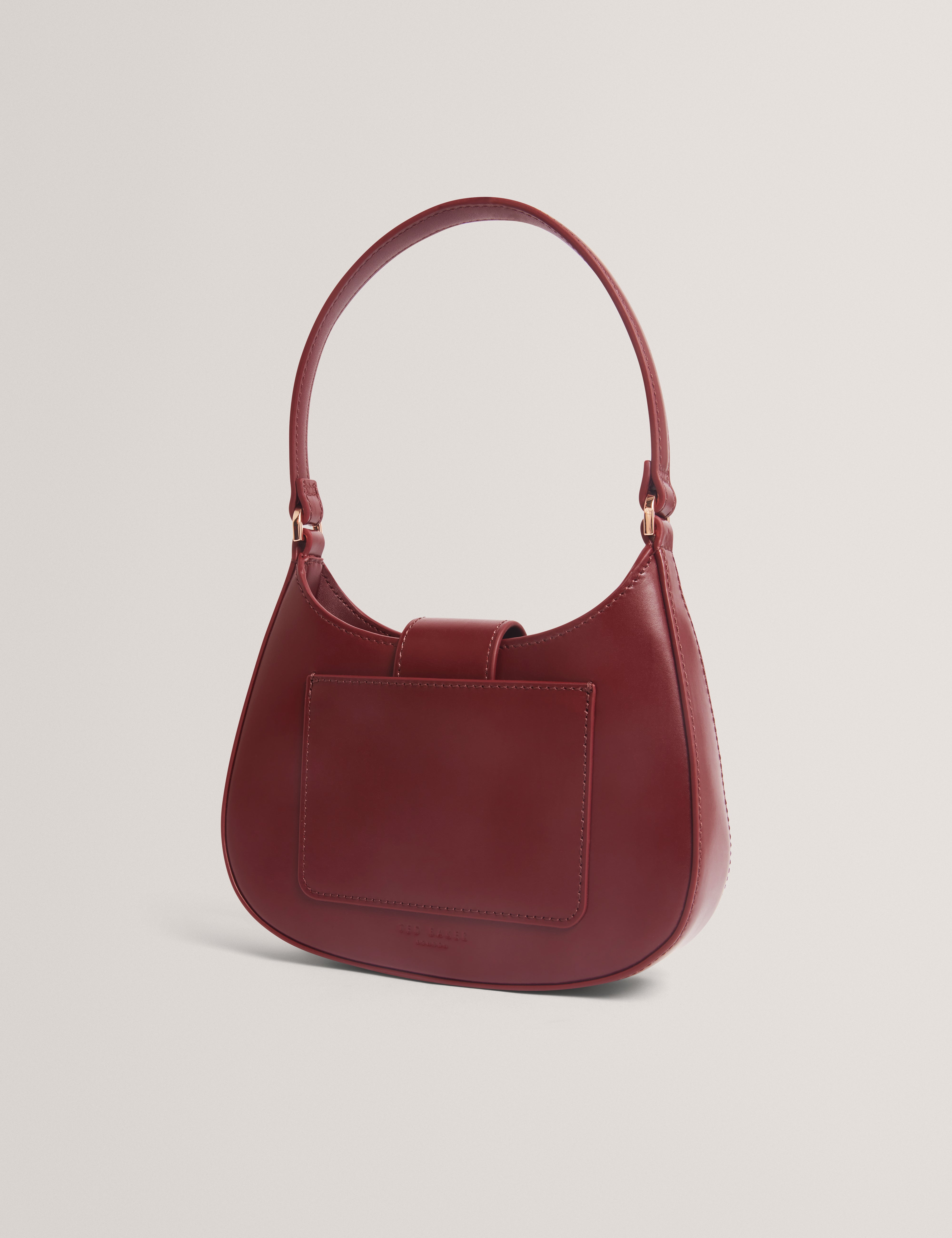 Curla Leather Bow Detail Mini Shoulder Bag Dk-Red
