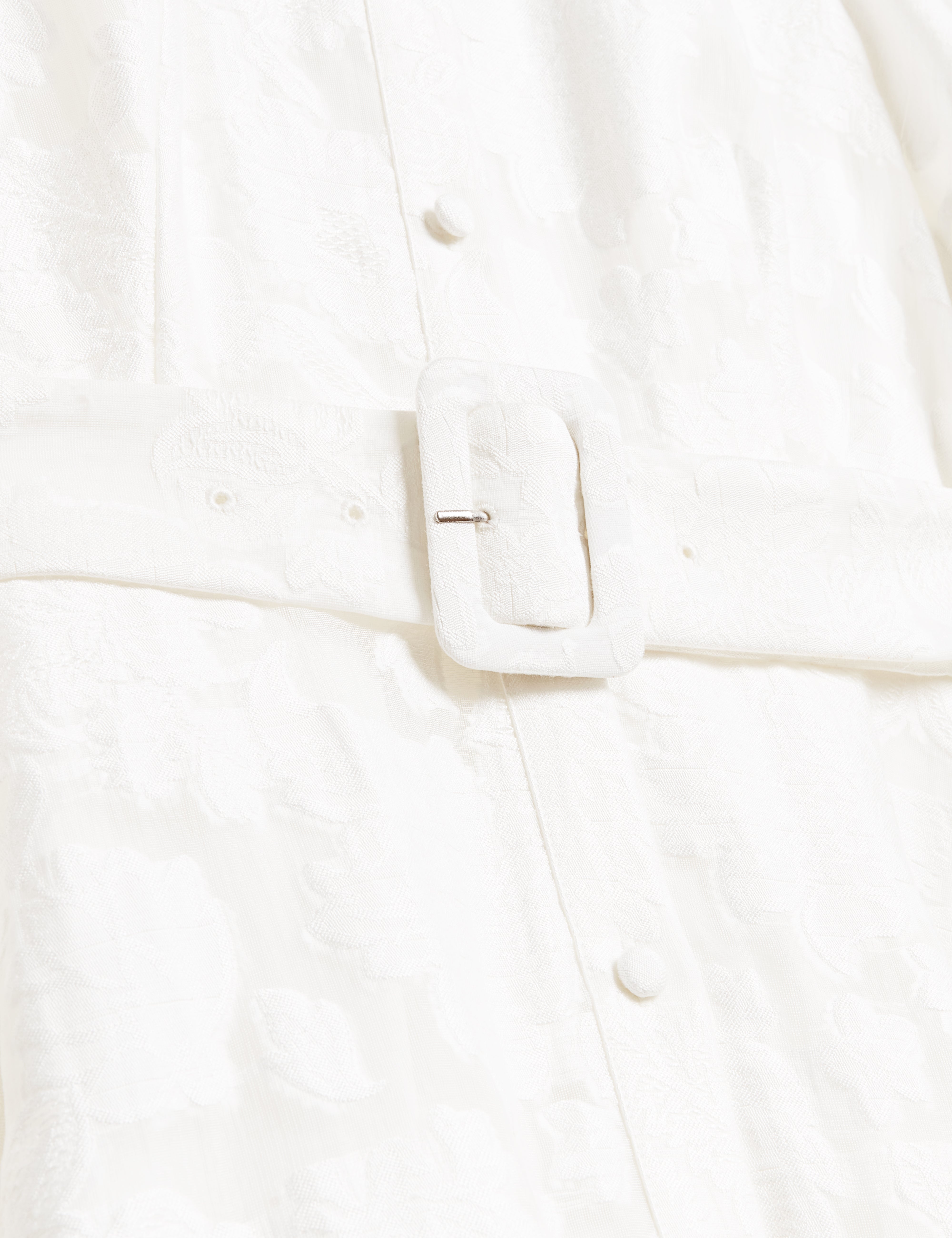 Antya Textured Puff Sleeve Mini Dress White