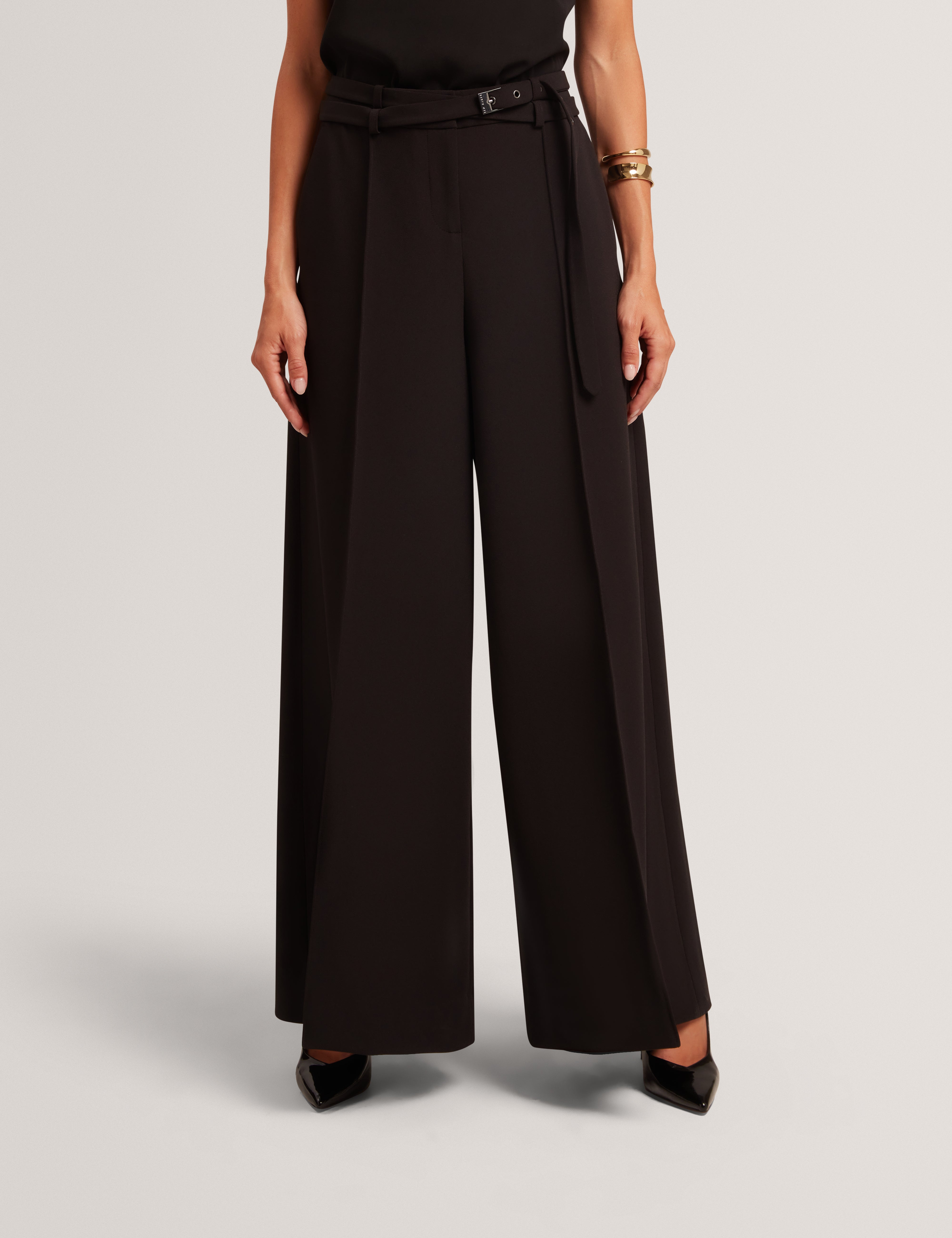 Hanliec Wide Leg Tailored Trouser Black