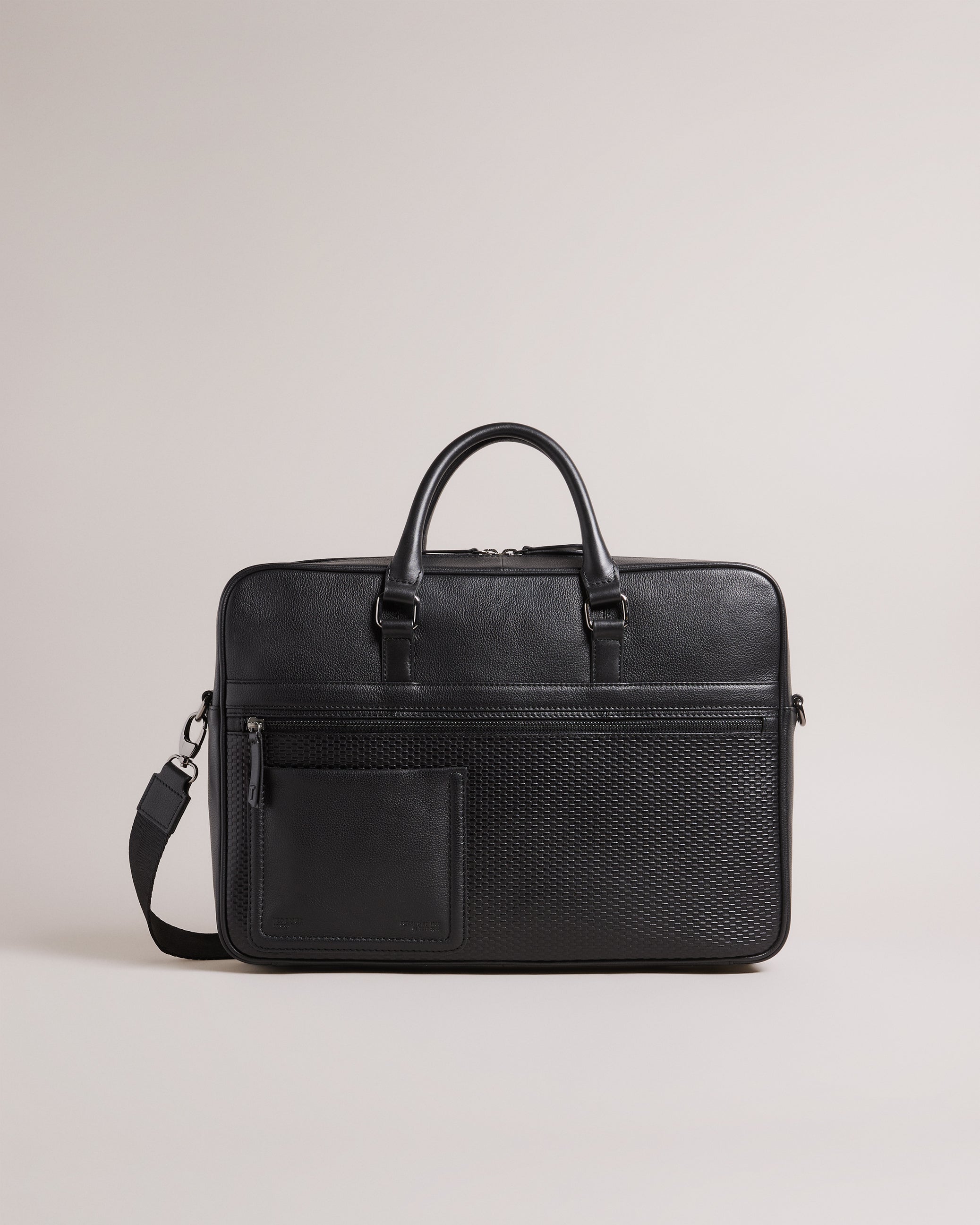 Canvess Texture Leather Document Bag Black