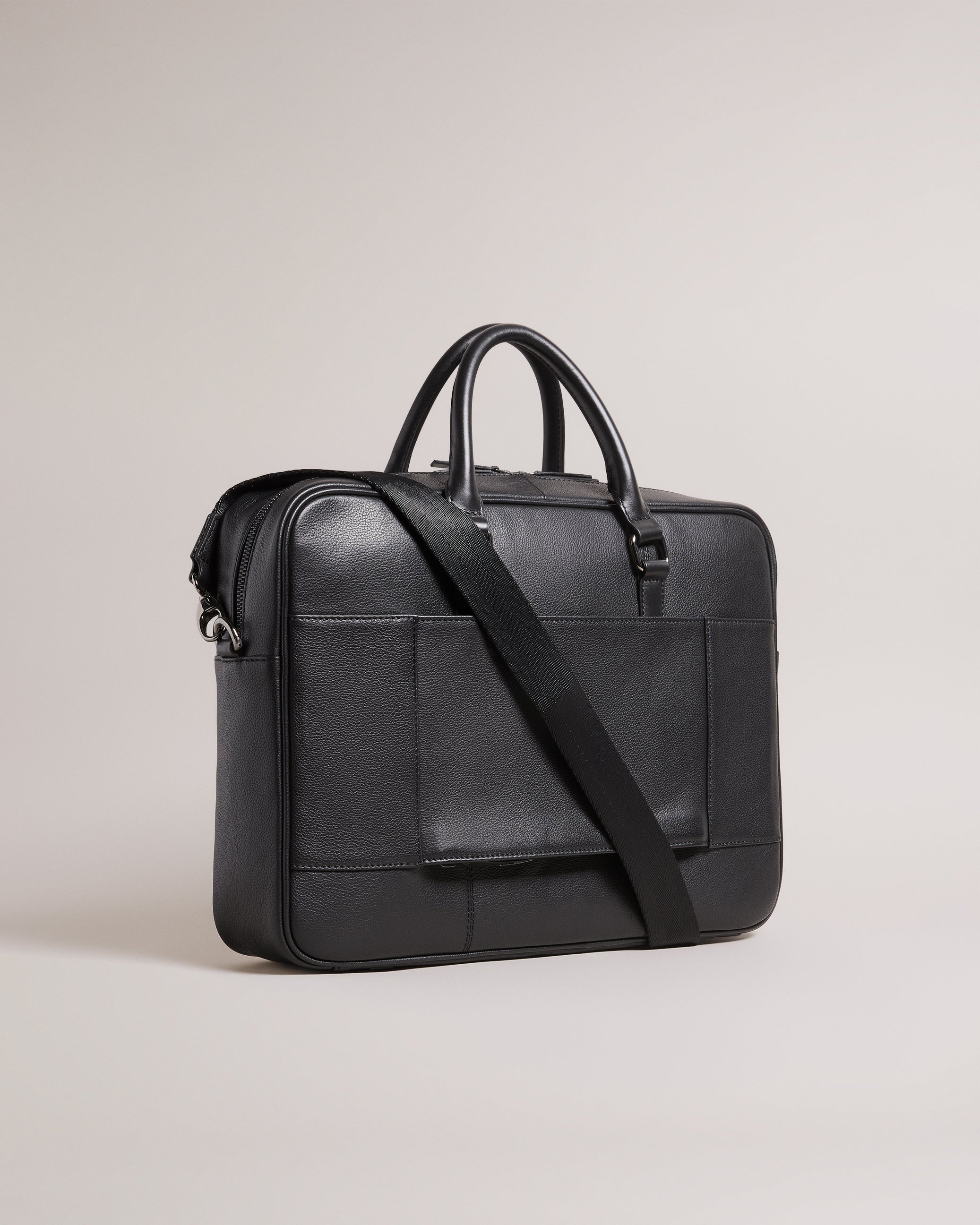 Canvess Texture Leather Document Bag Black