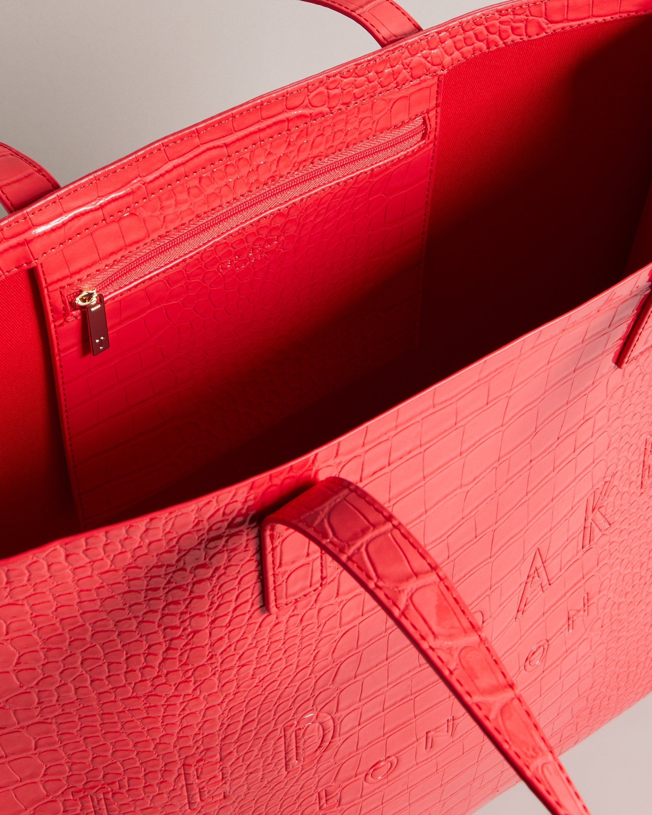 Allicon Croc Effect Extra Large Icon Bag Coral