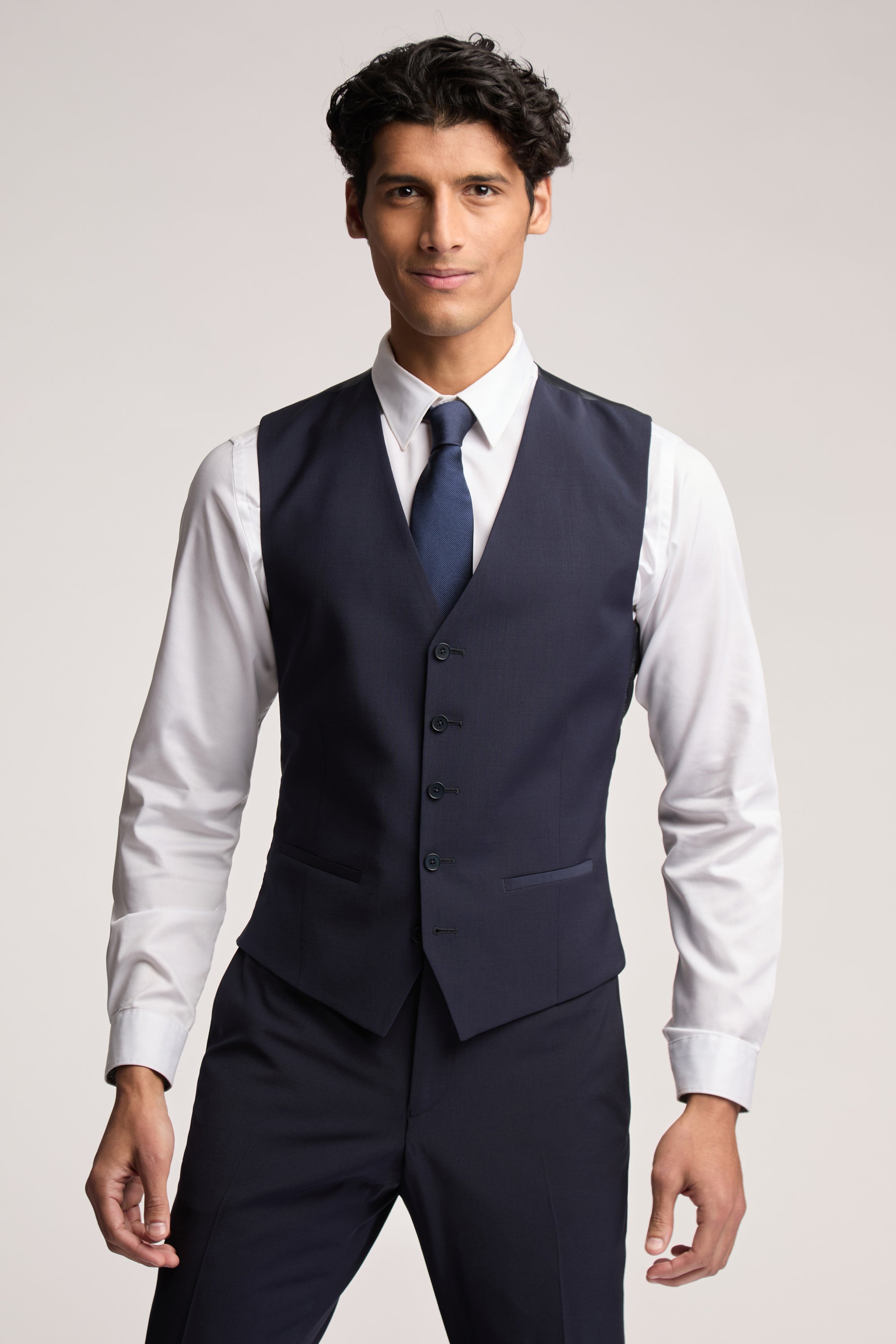Panama Slim Waistcoat Navy