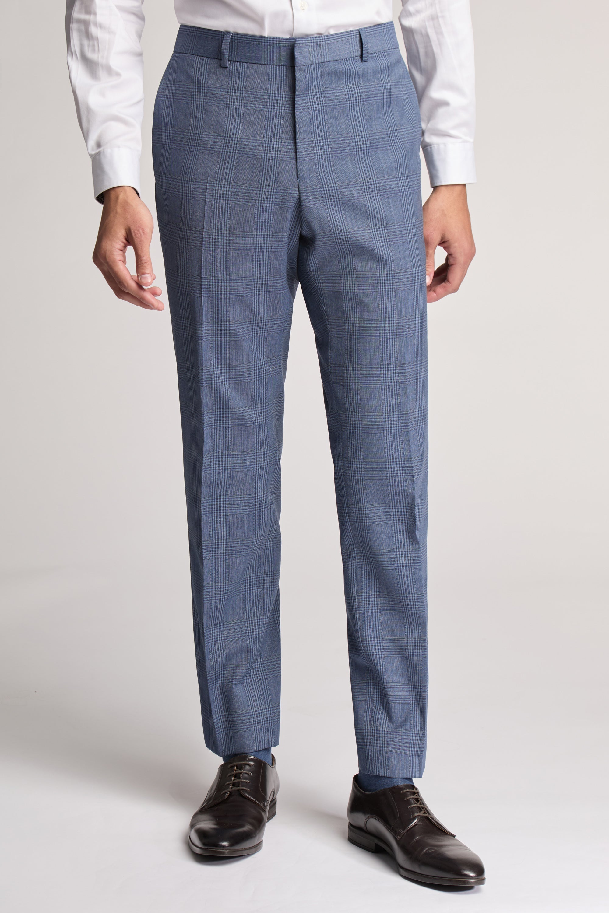 Airforce Blue Large Check Trouser Blue