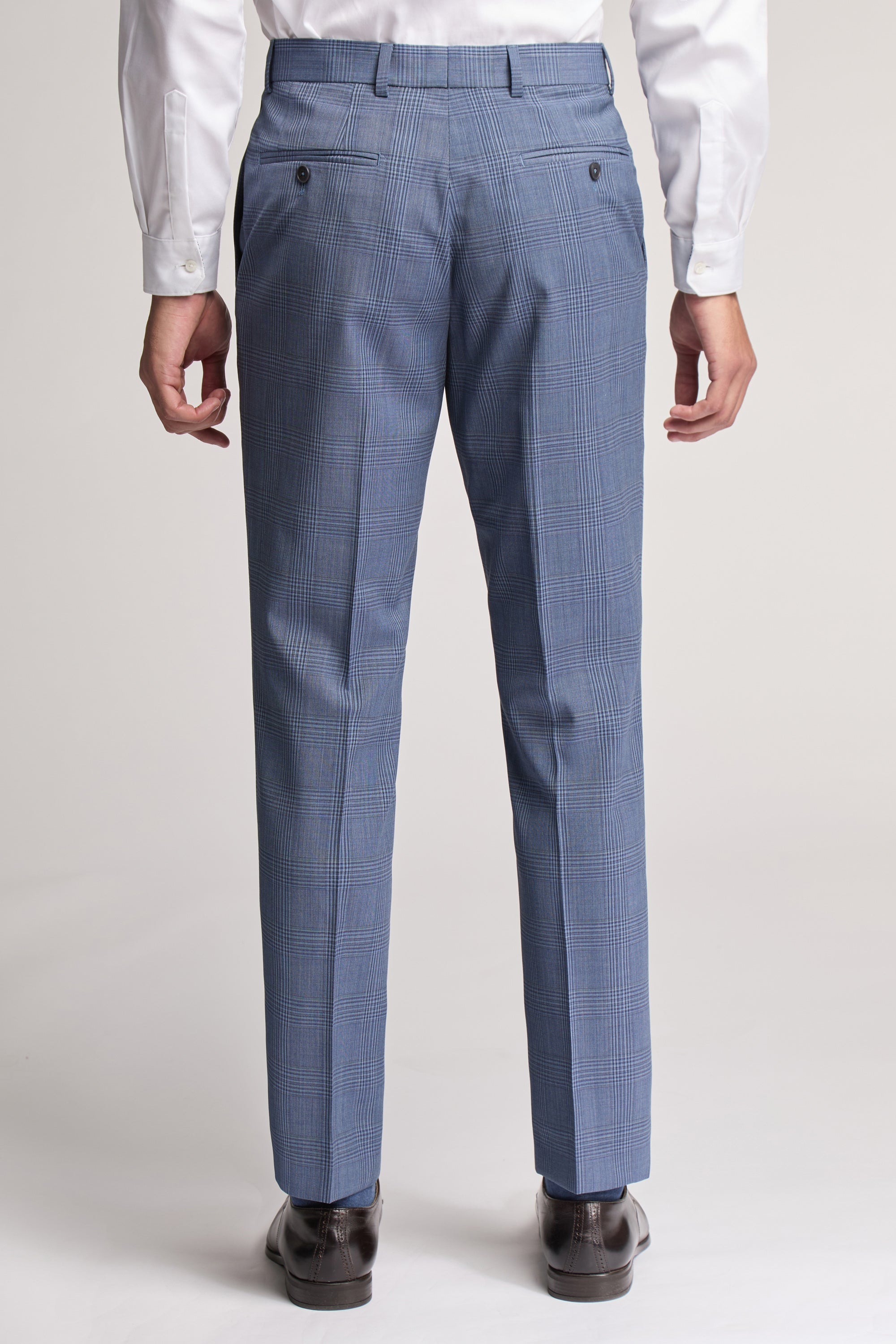 Airforce Blue Large Check Trouser Blue