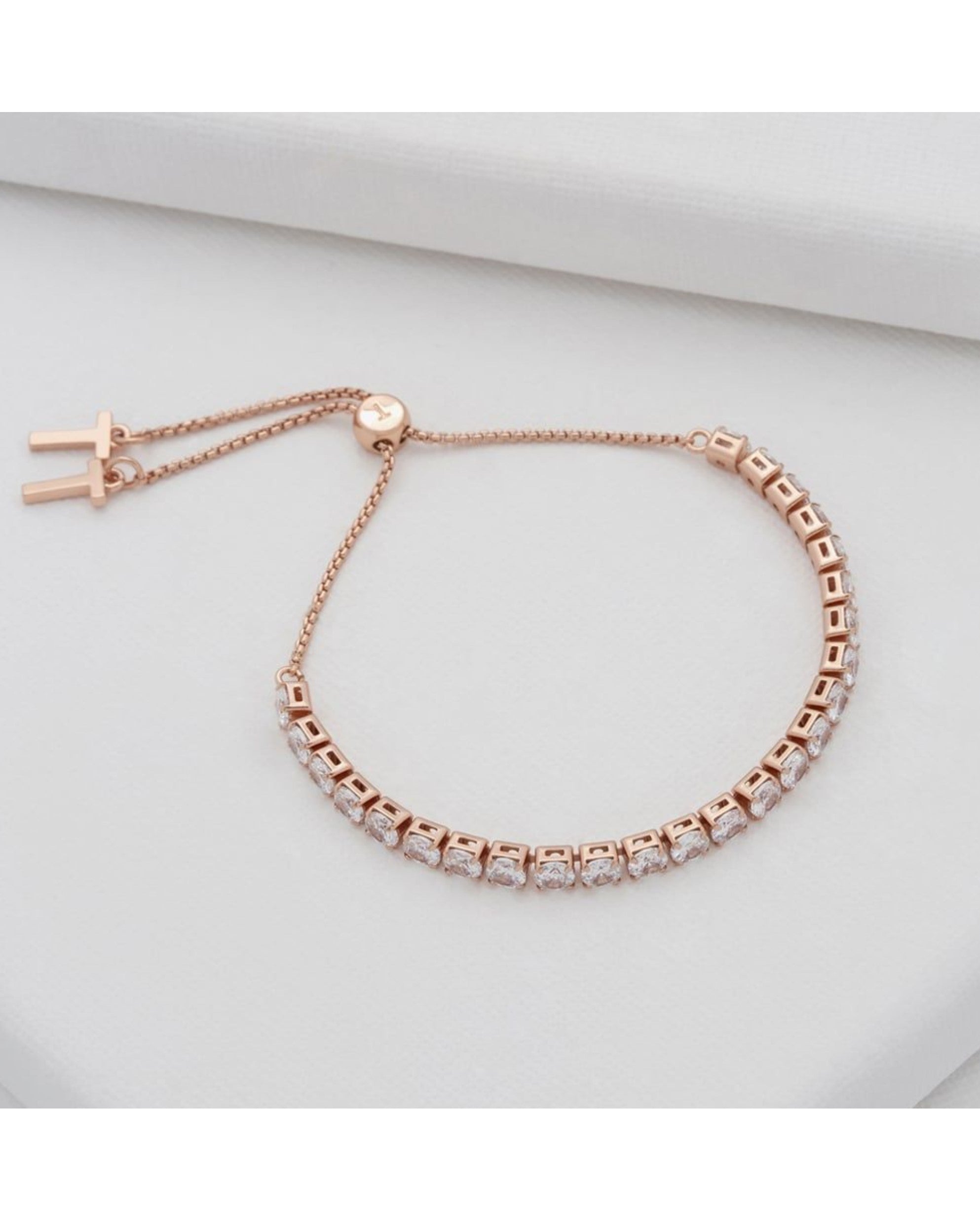 Melrah Icon Crystal Slider Bracelet TBJ2968-24-02 Rose Gold