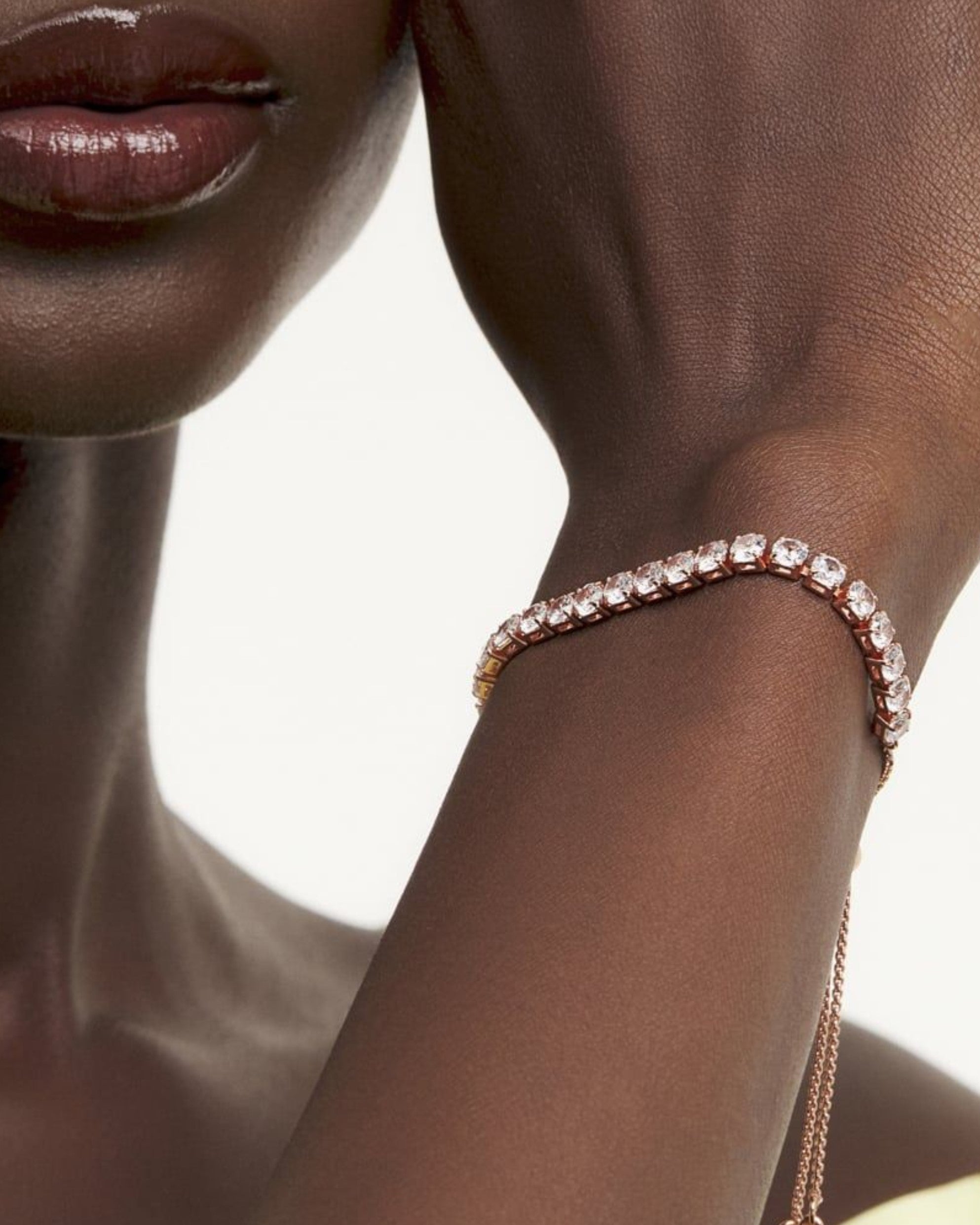 Melrah Icon Crystal Slider Bracelet TBJ2968-24-02 Rose Gold