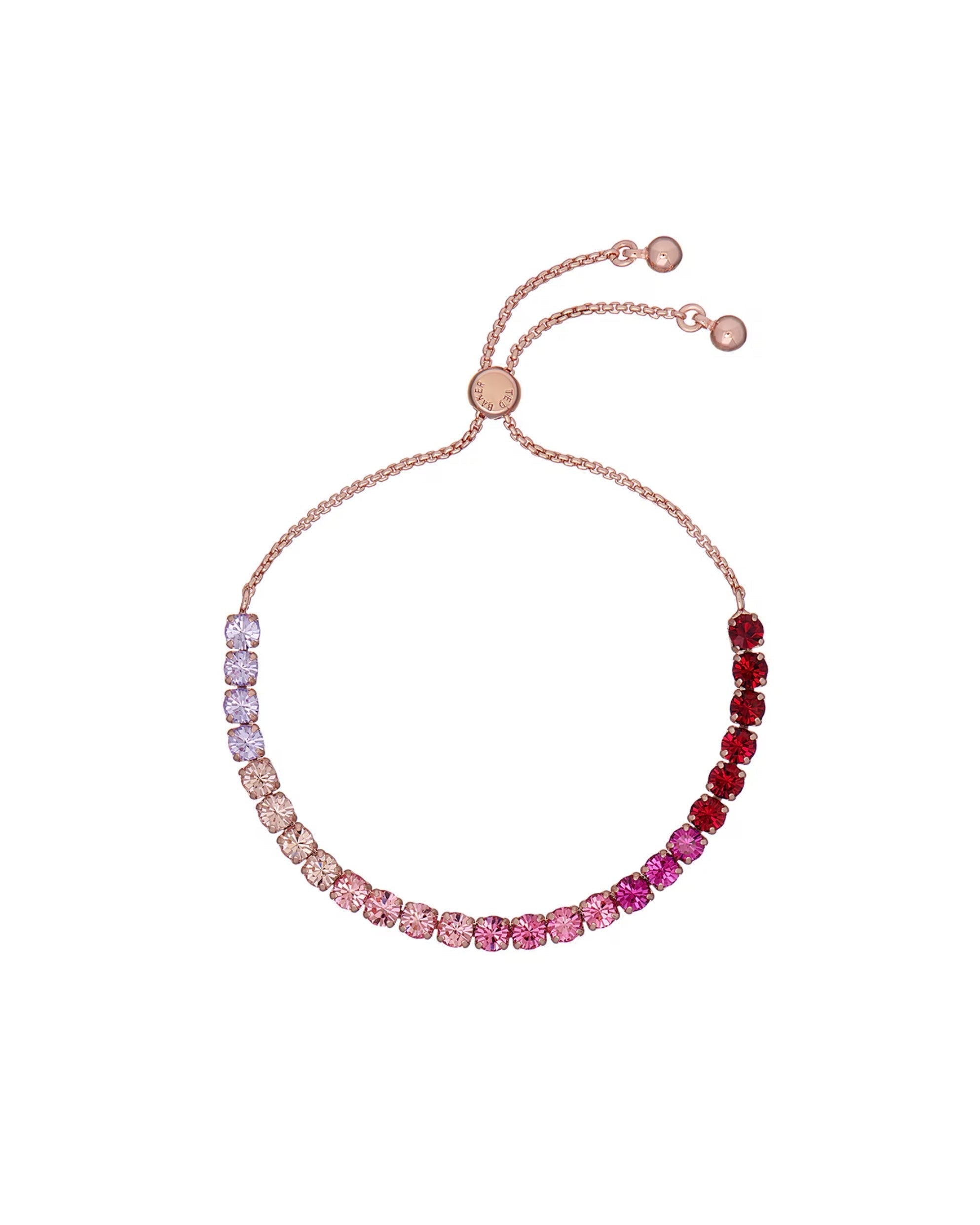 Melrah Icon Crystal Slider Bracelet TBJ2968-24-248 Rose Gold