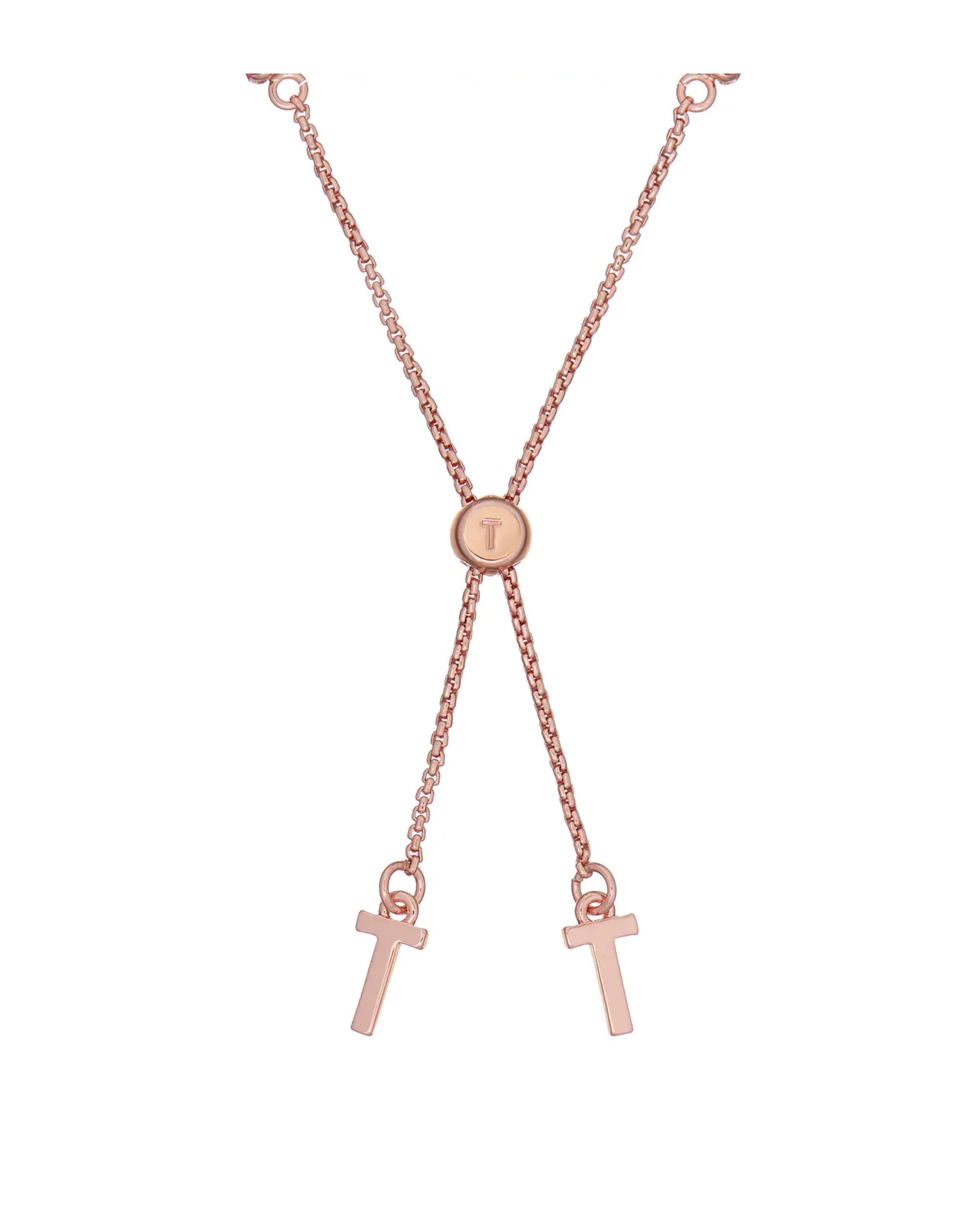 Melrah Icon Crystal Slider Bracelet TBJ2968-24-67 Rose Gold