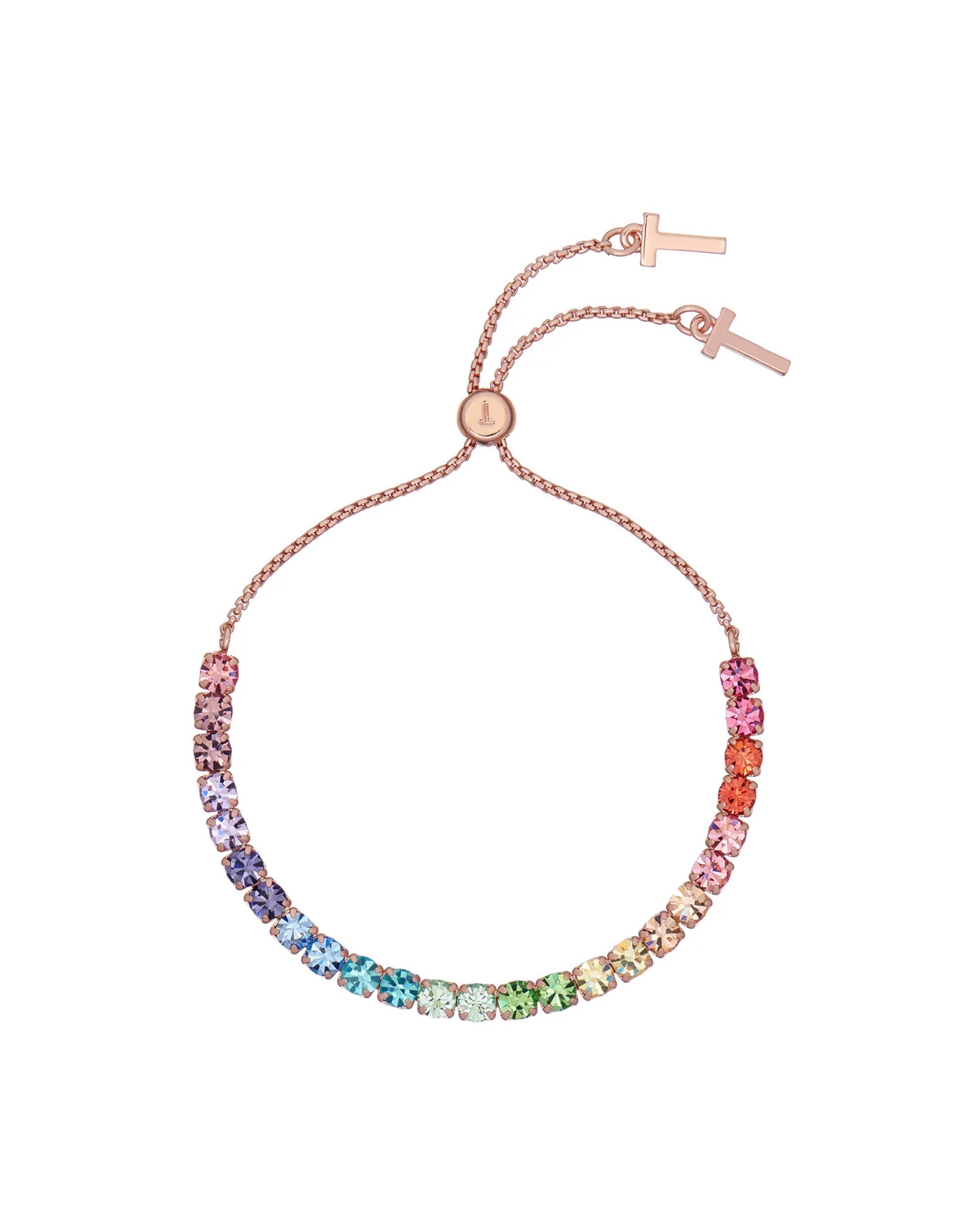 Melrah Icon Crystal Slider Bracelet TBJ2968-24-67 Rose Gold