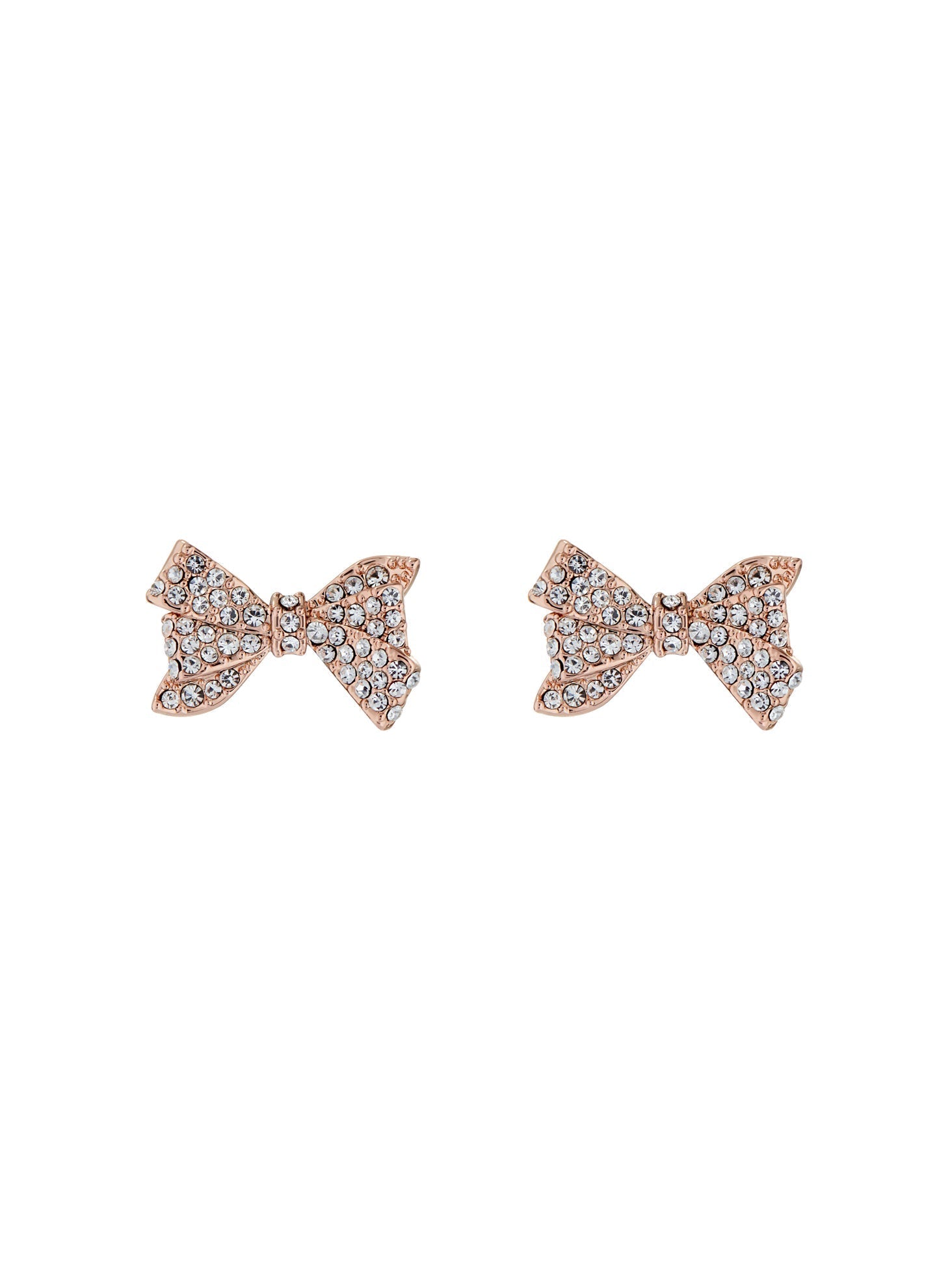 Barseta Crystal Bow Stud Earrings Rosegd