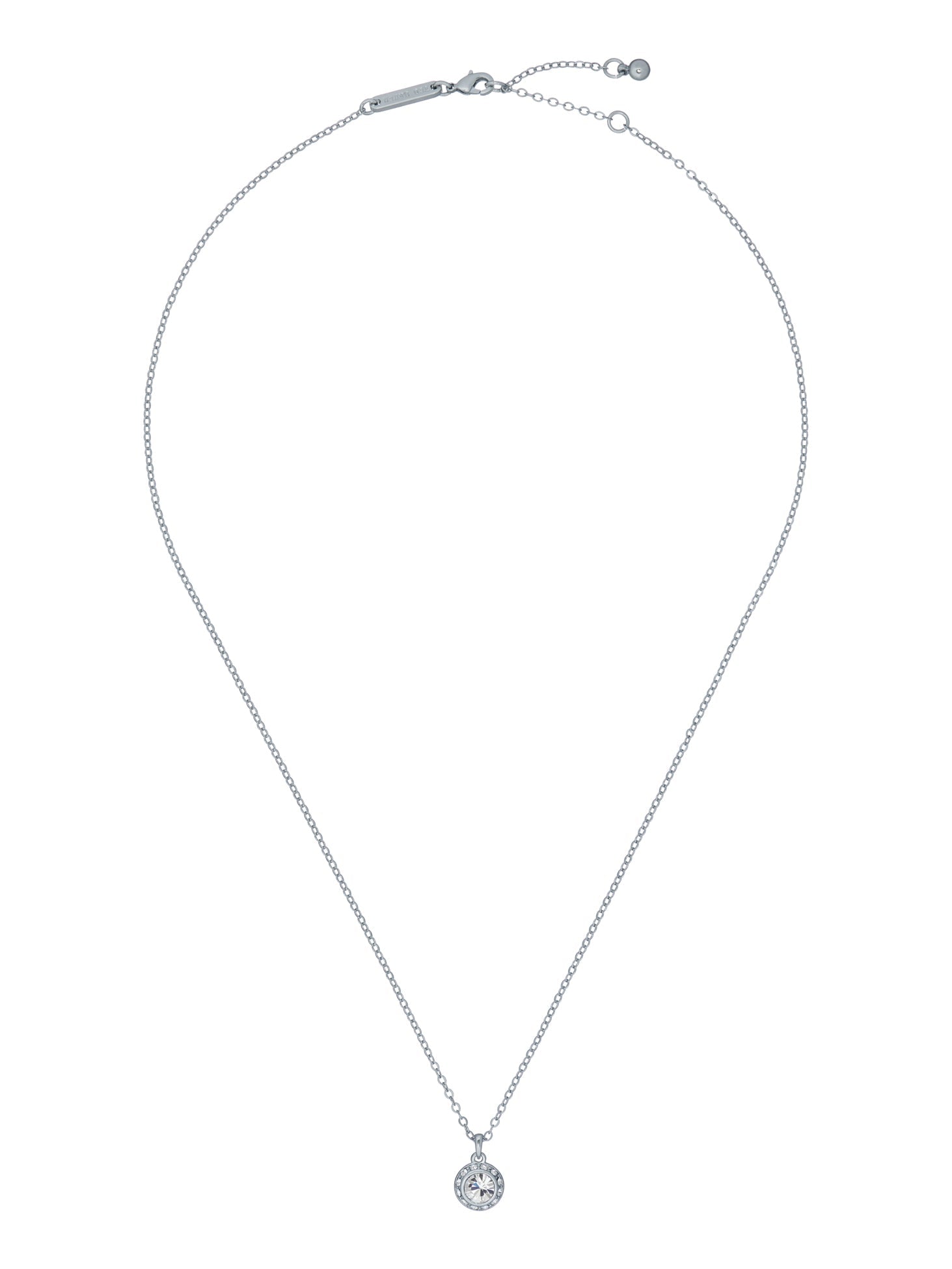 Soltell Solitaire Sparkle Crystal Pendant Silver
