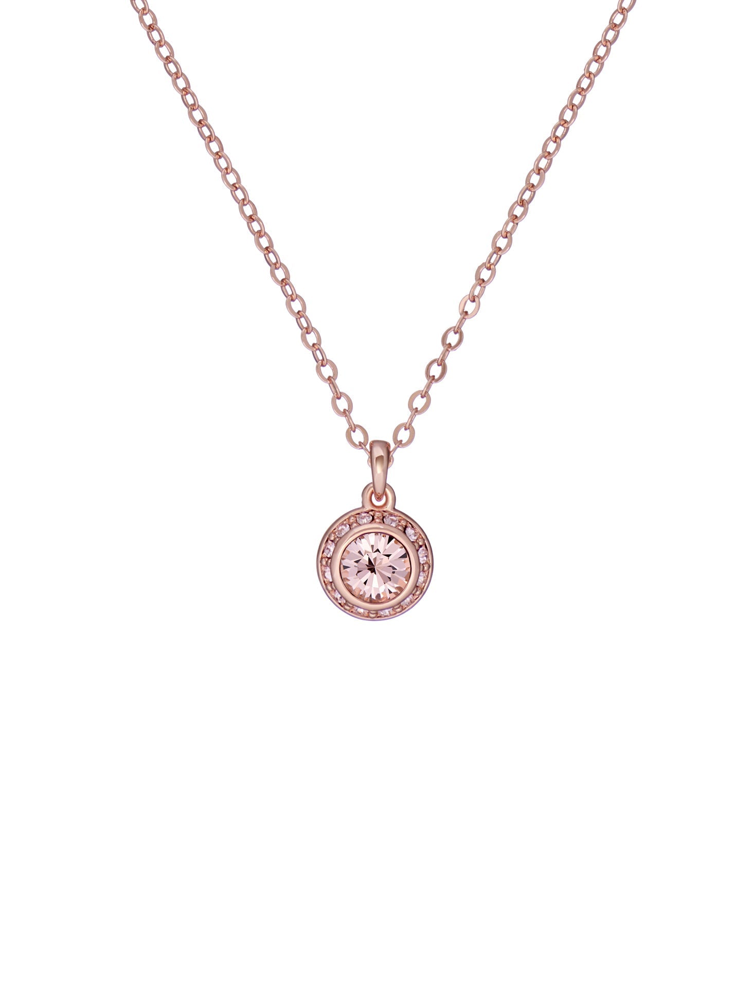 Soltell Solitaire Sparkle Crystal Pendant Rosegd