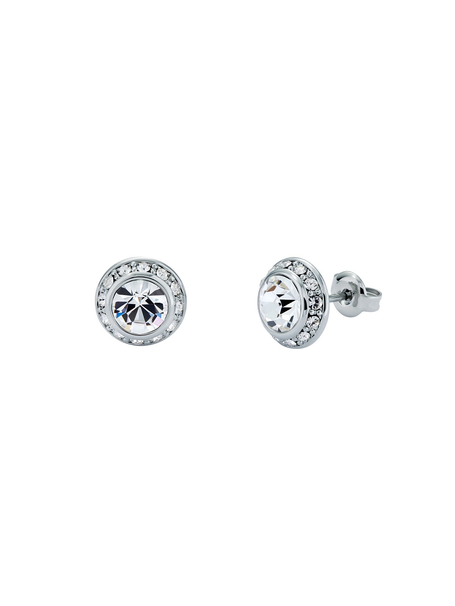 Soletia Solitaire Sparkle Crystal Stud Silver