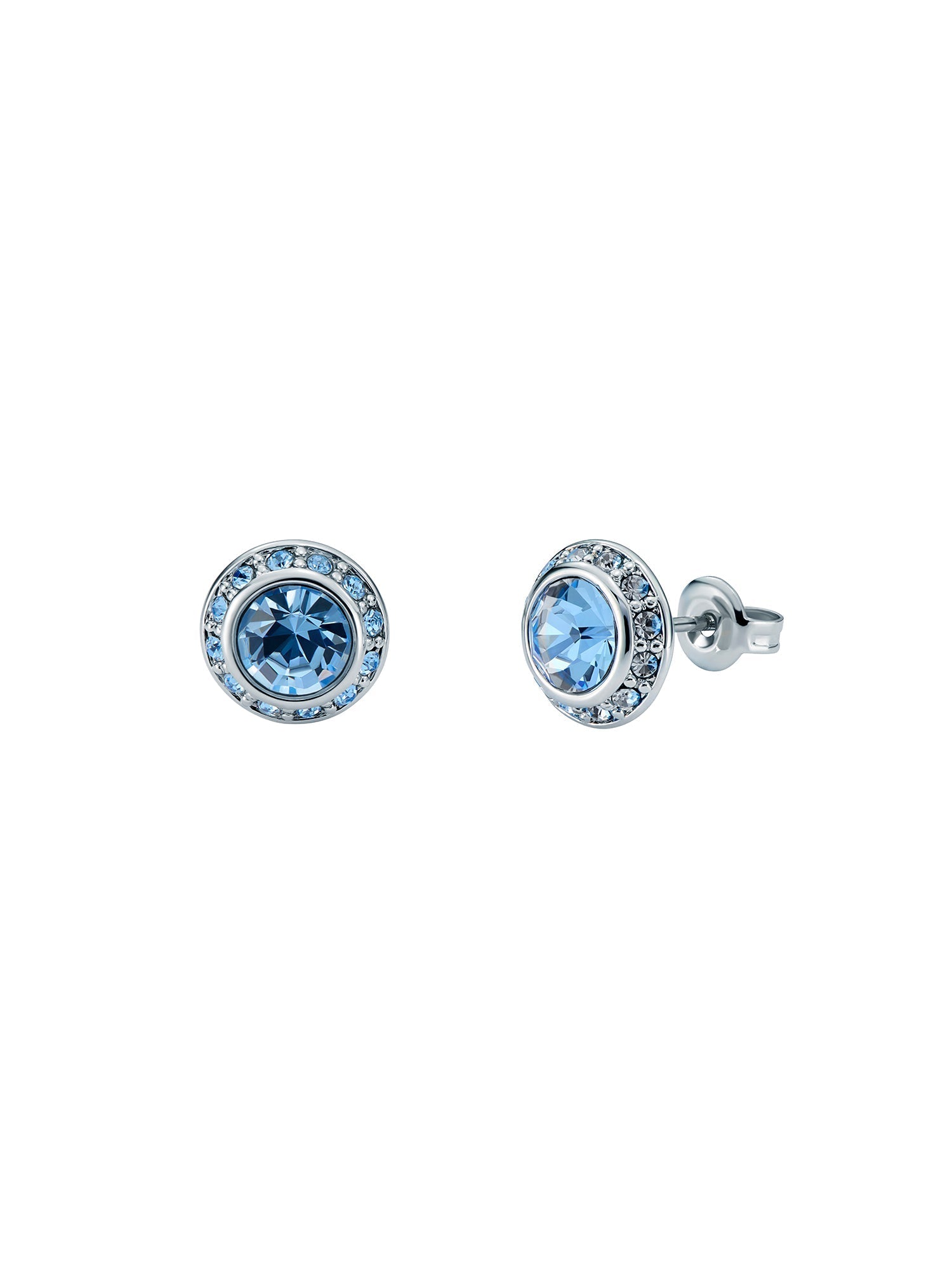 Soletia Solitaire Sparkle Crystal Stud Earrings Lt-Blue-Silver