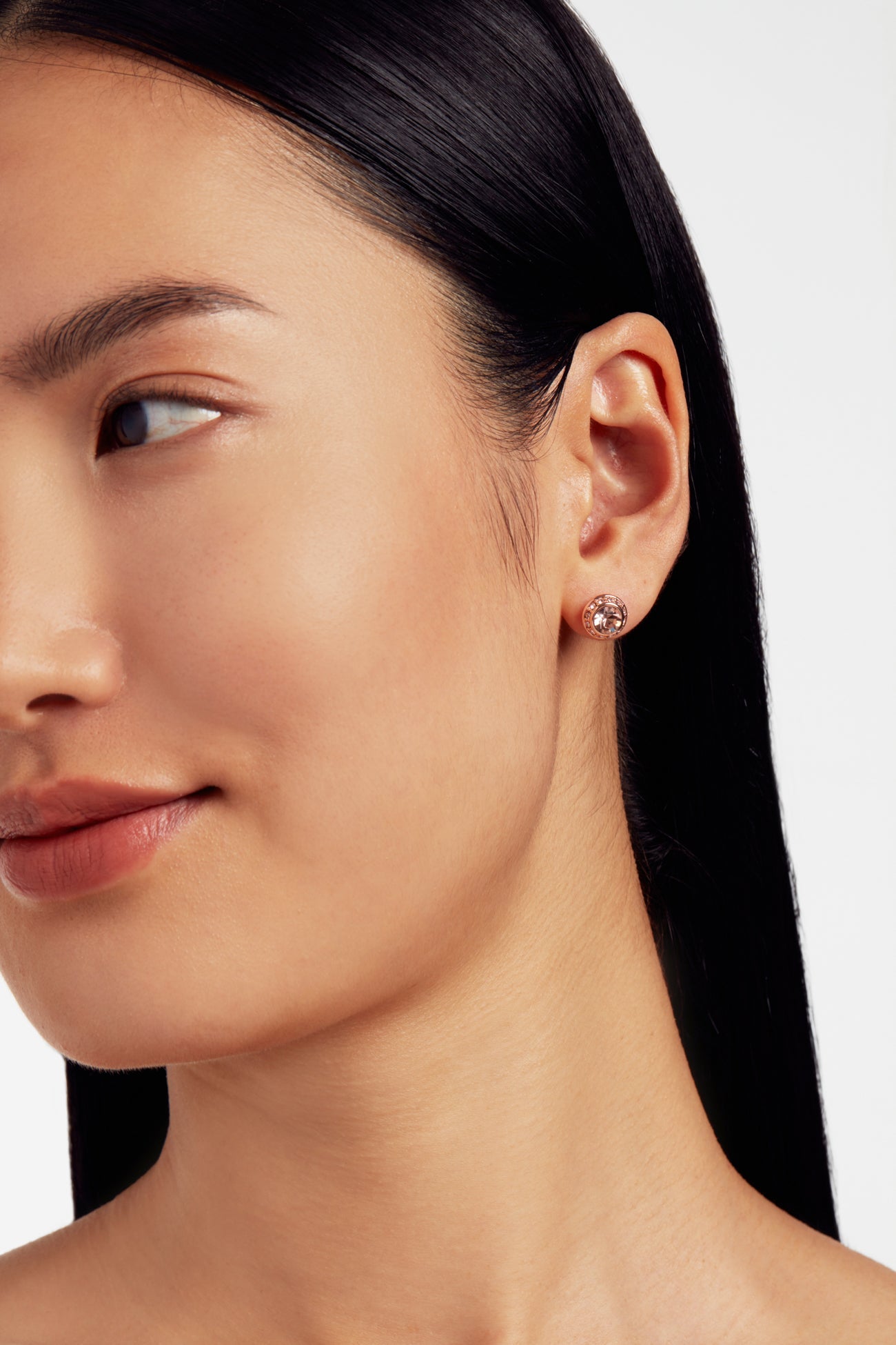 Soletia Solitaire Sparkle Crystal Stud Rosegd