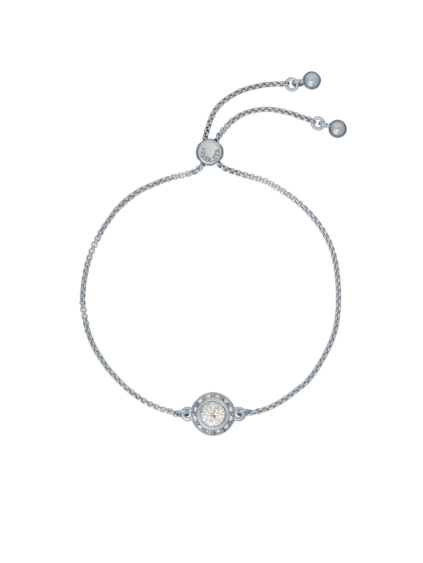 Soleta Solitaire Sparkle Crystal Adjust Silver