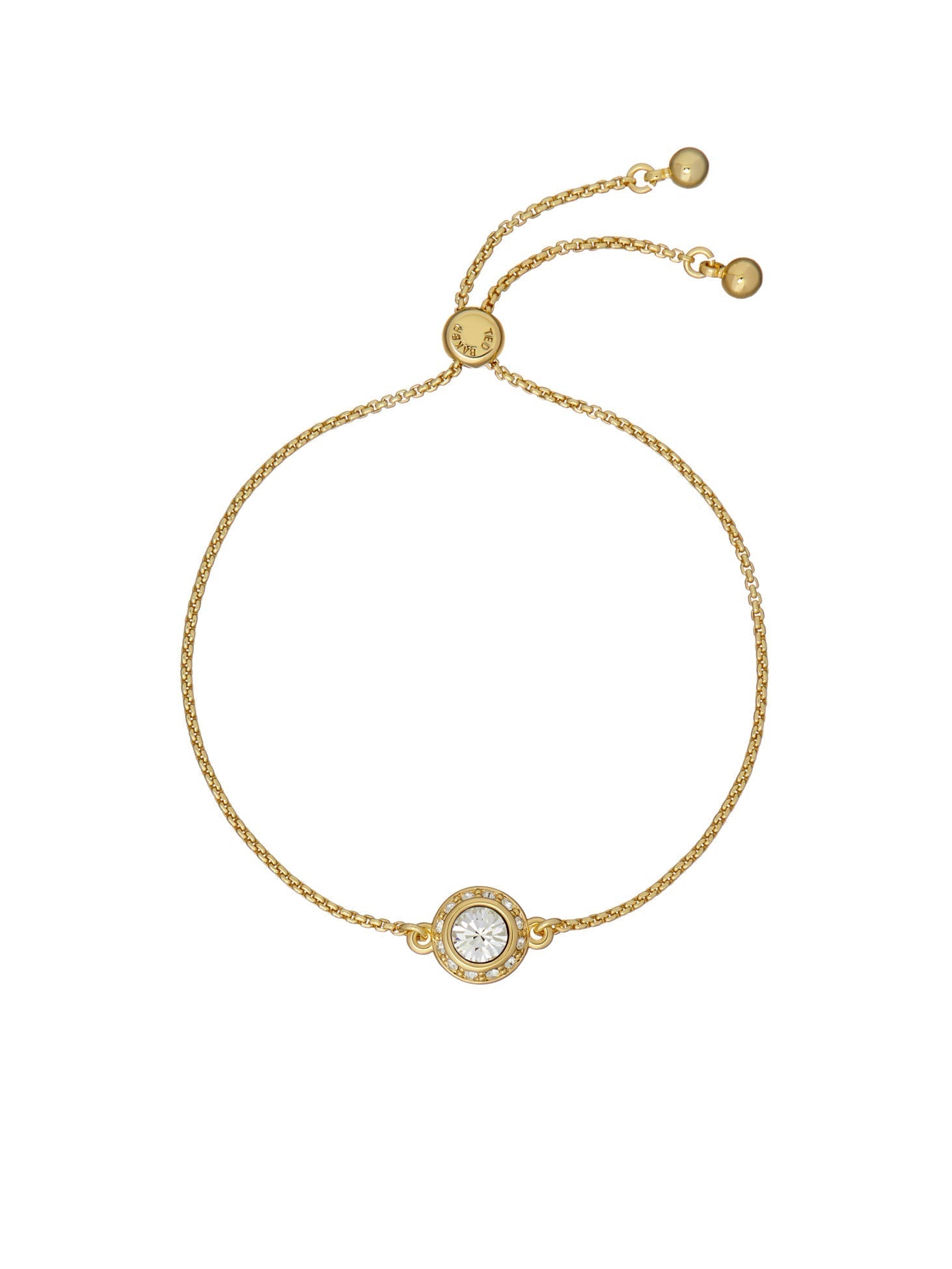 Soleta Solitaire Sparkle Crystal Adjust Gold