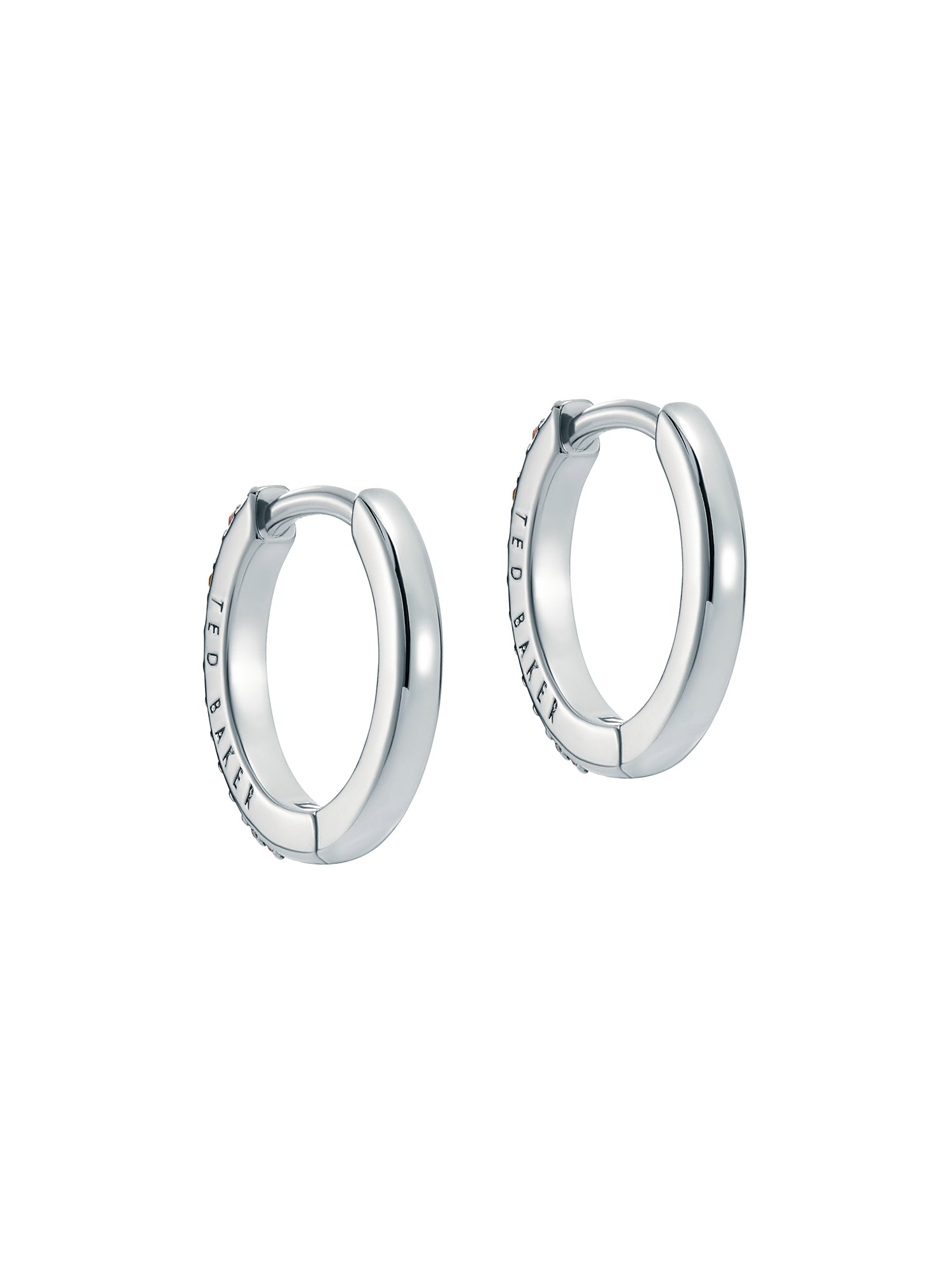 Heplie Rainbow Crystal Hoop Earrings (14Mm) Silver