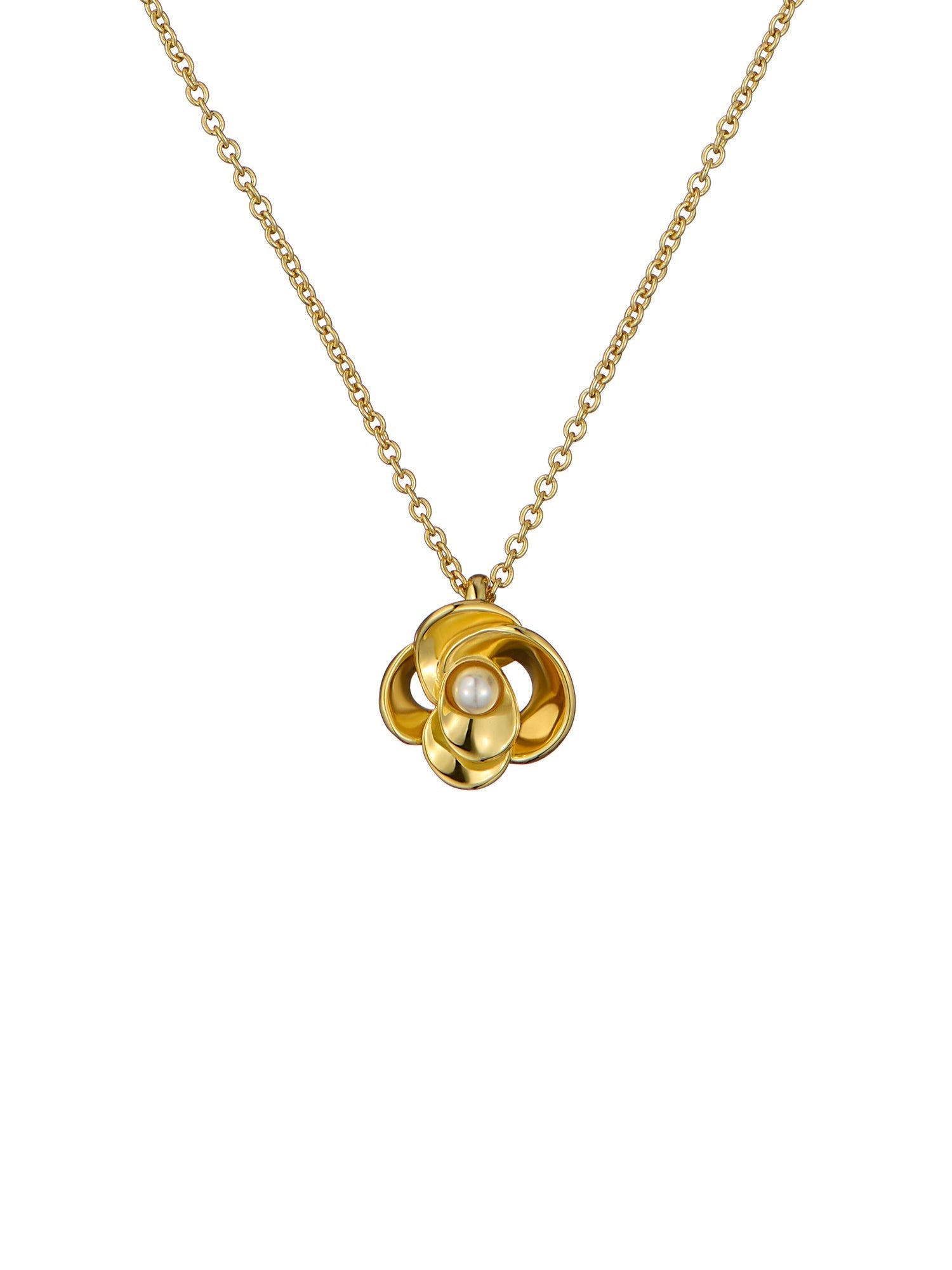 Flora Pearl Flower Pendant Gold