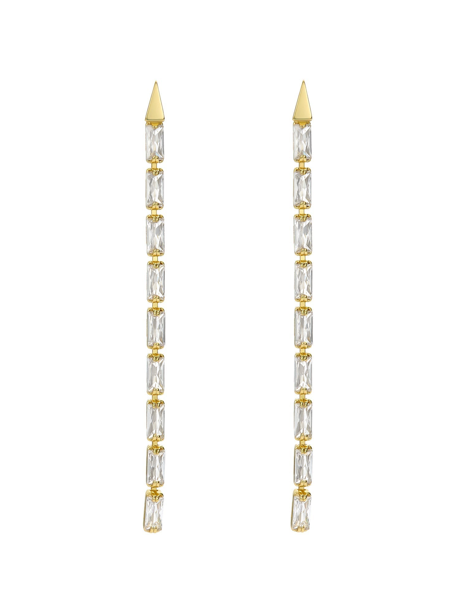 Isalie Crystal Baguette Slinky Drop Earring Gold
