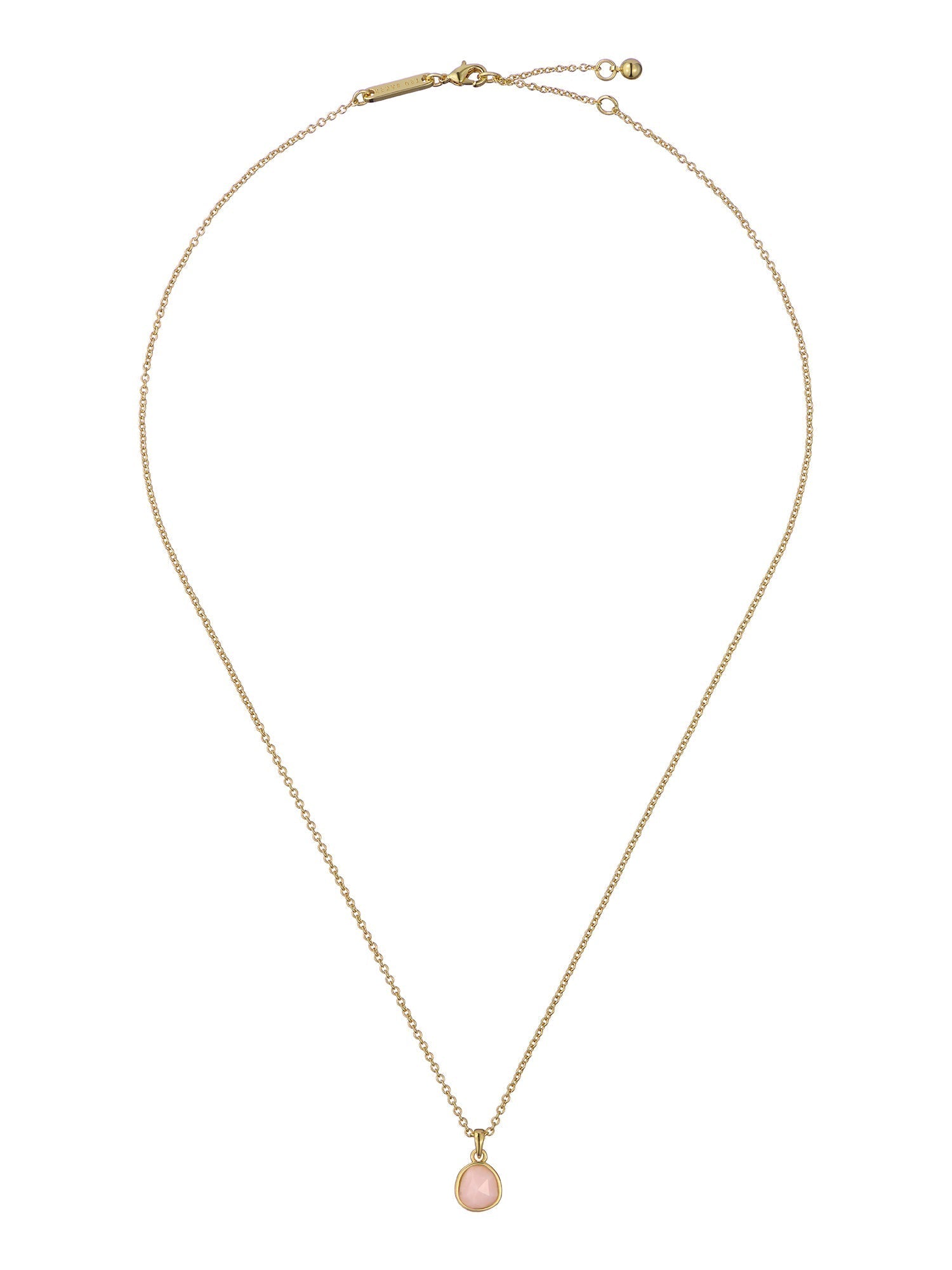 Peralia Pebble Stone Pendant Necklace Lt-Pink-Gold