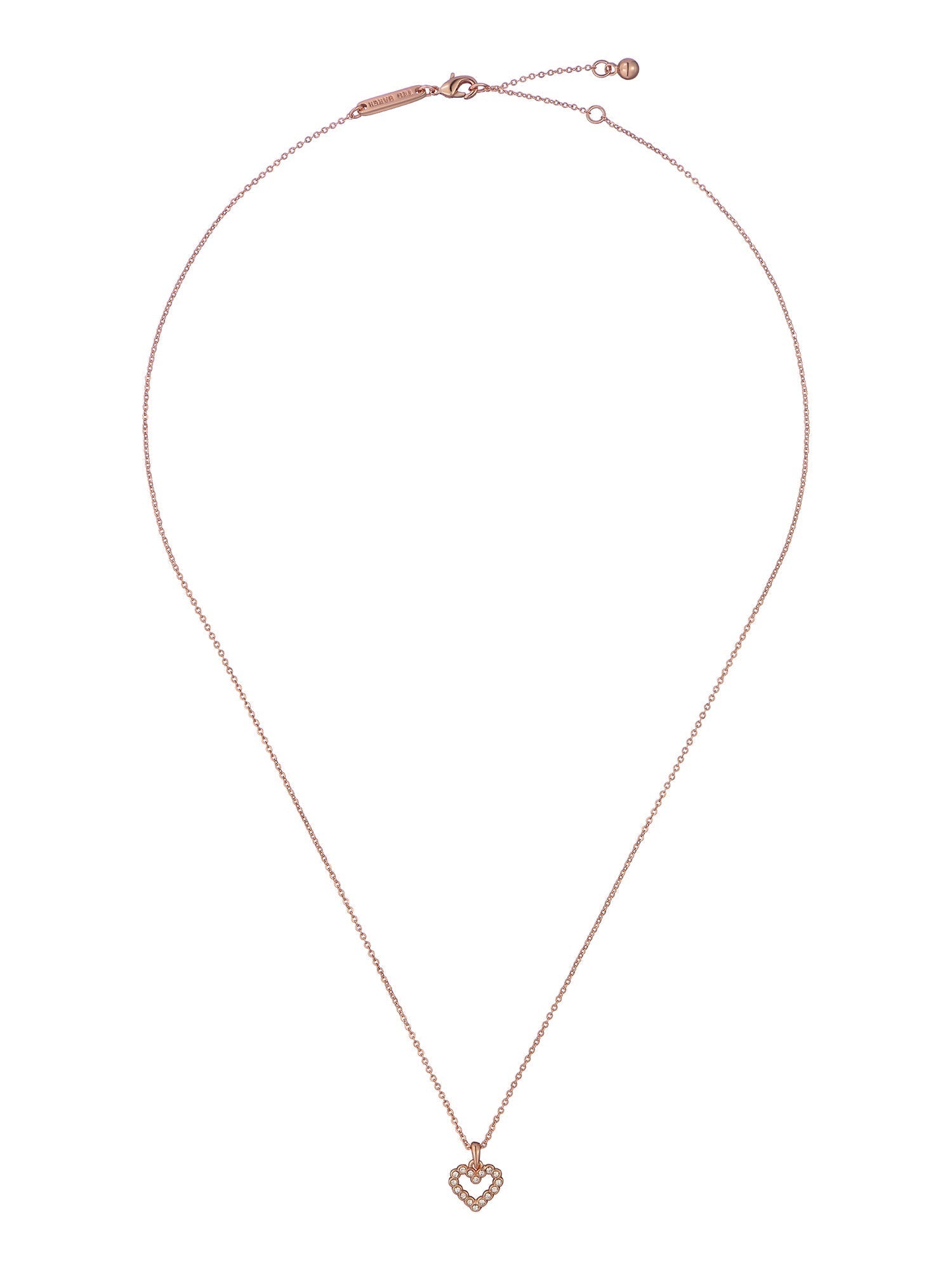 Amore Crystal Halo Heart Pendant Necklace Rosegd