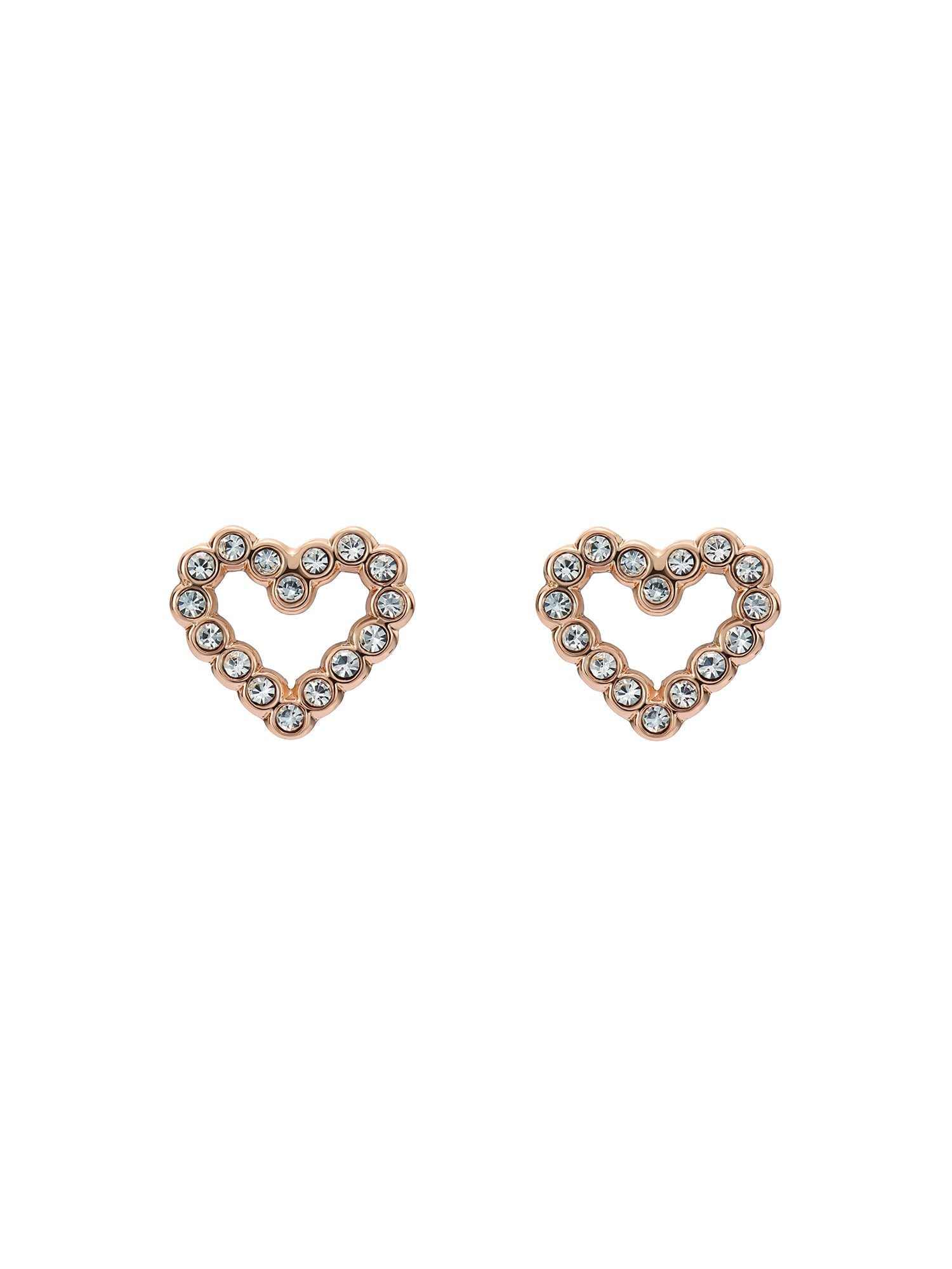 Amorina Crystal Halo Heart Stud Earrings Rosegd