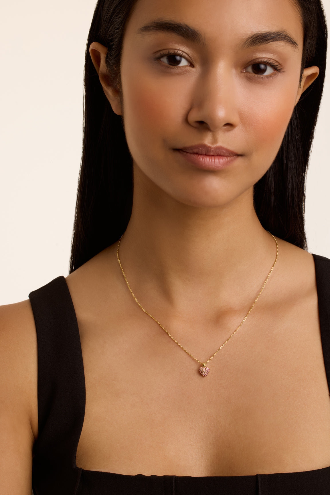 Adorina Crystal Sweetheart Pendant Neck Gold