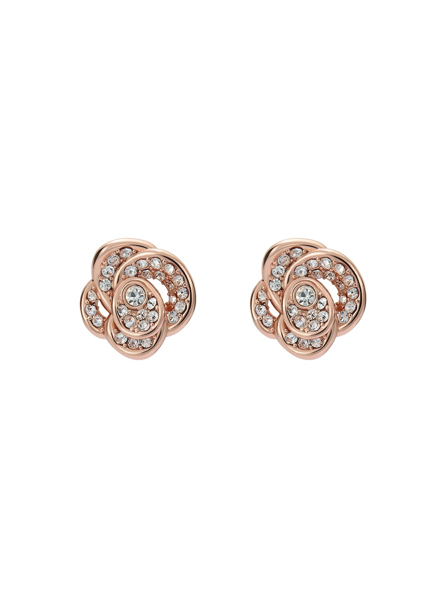 Florine Crystal Flower Stud Earrings Rosegd