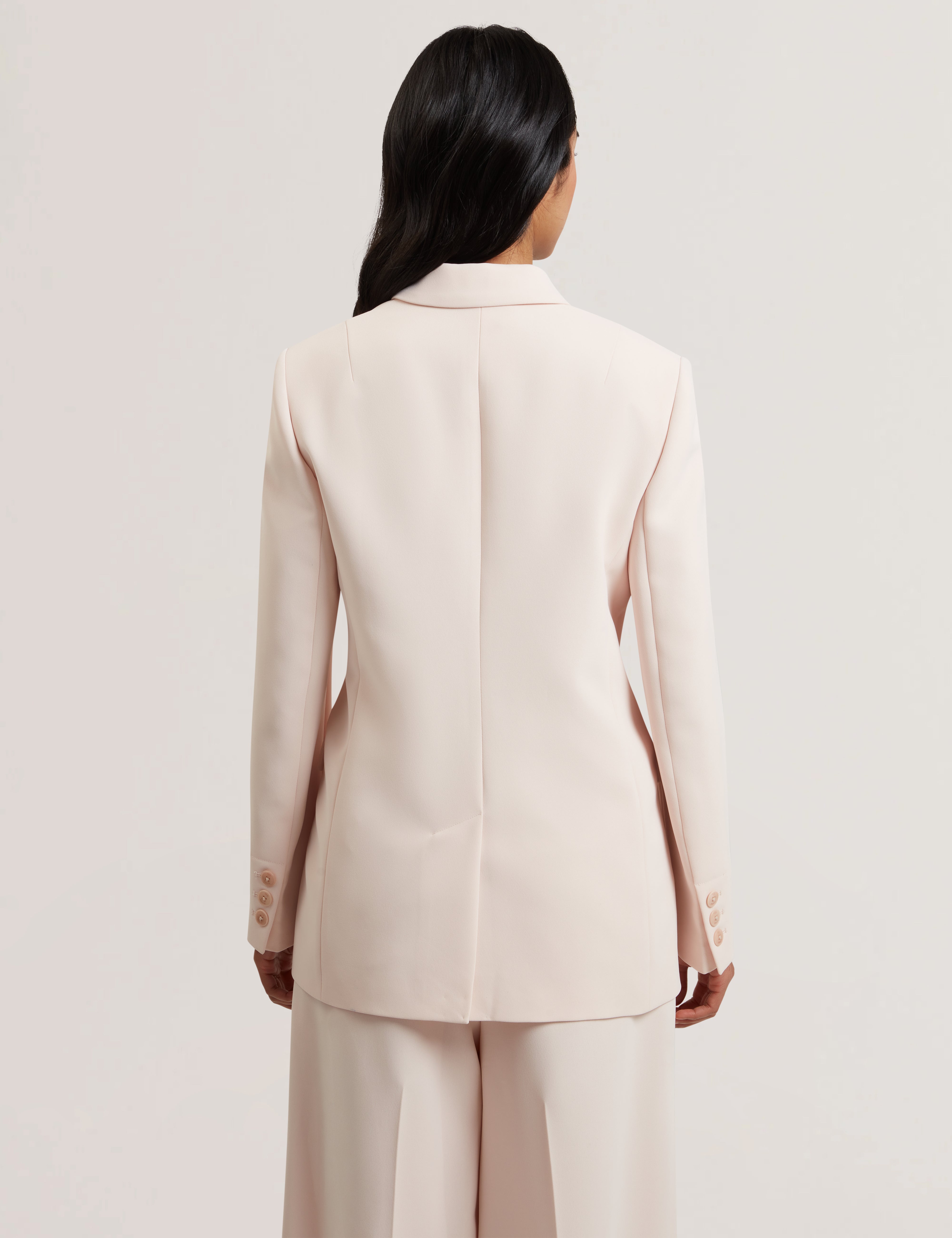 Traga Tailored Double Breasted Blazer Pl-Pink