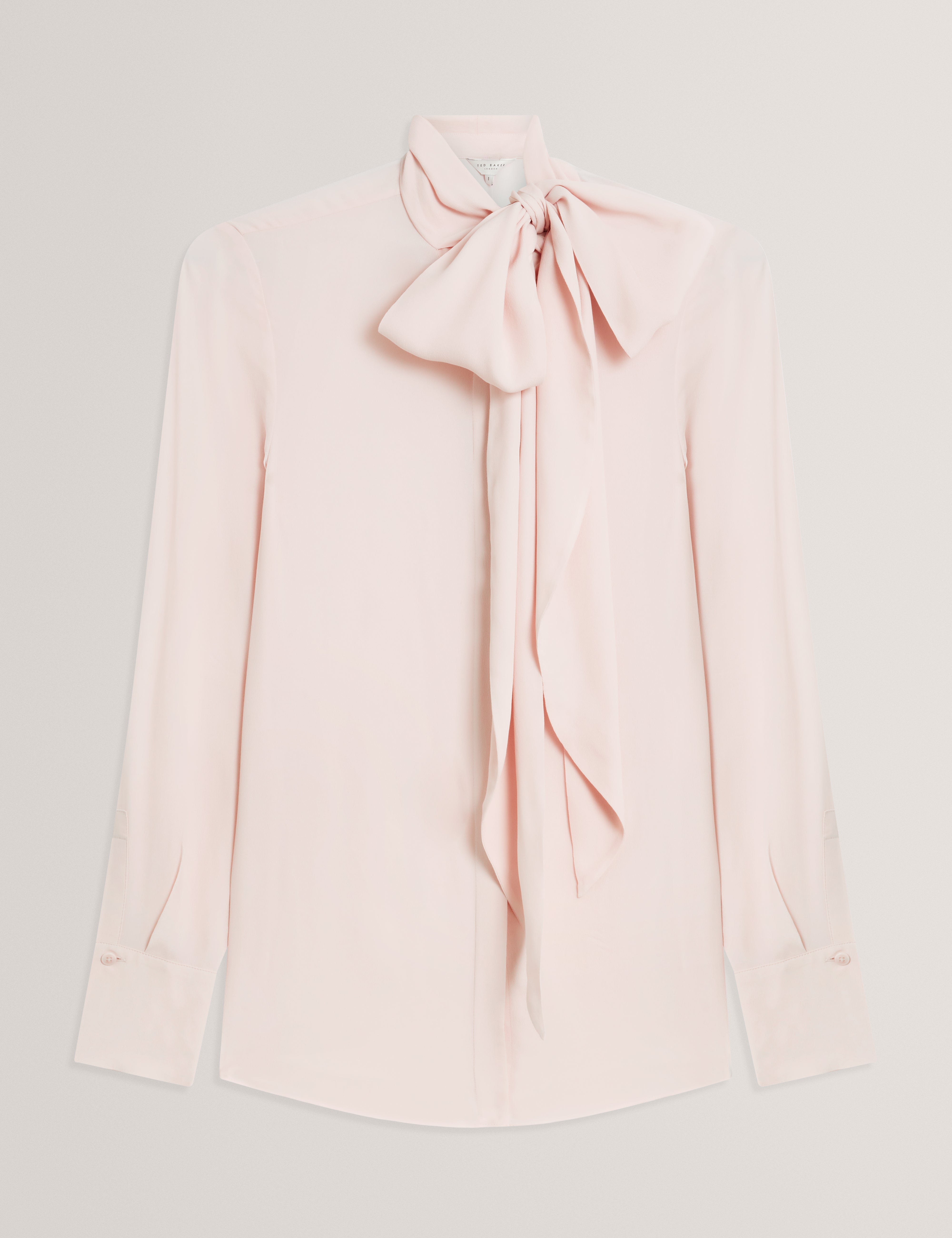 Zakiia Scarf Detail Long Sleeve Blouse Pl-Pink