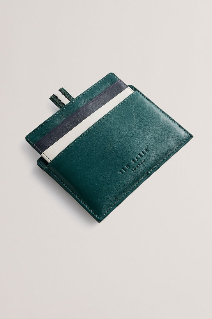 Grayden Glasgow Stripe Pull Out Leather Card Holder Dk-Green