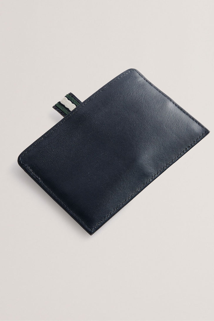 Grayden Glasgow Stripe Pull Out Leather Card Holder Navy