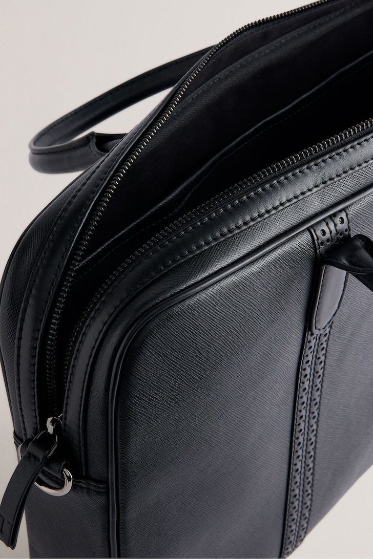 Conley Saffiano Leather Document Bag Black
