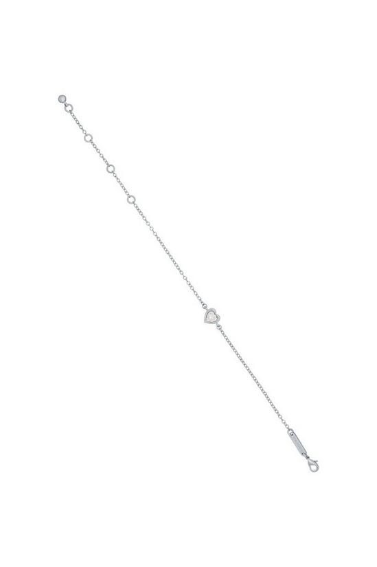 Hansa Crystal Heart Bracelet Silver