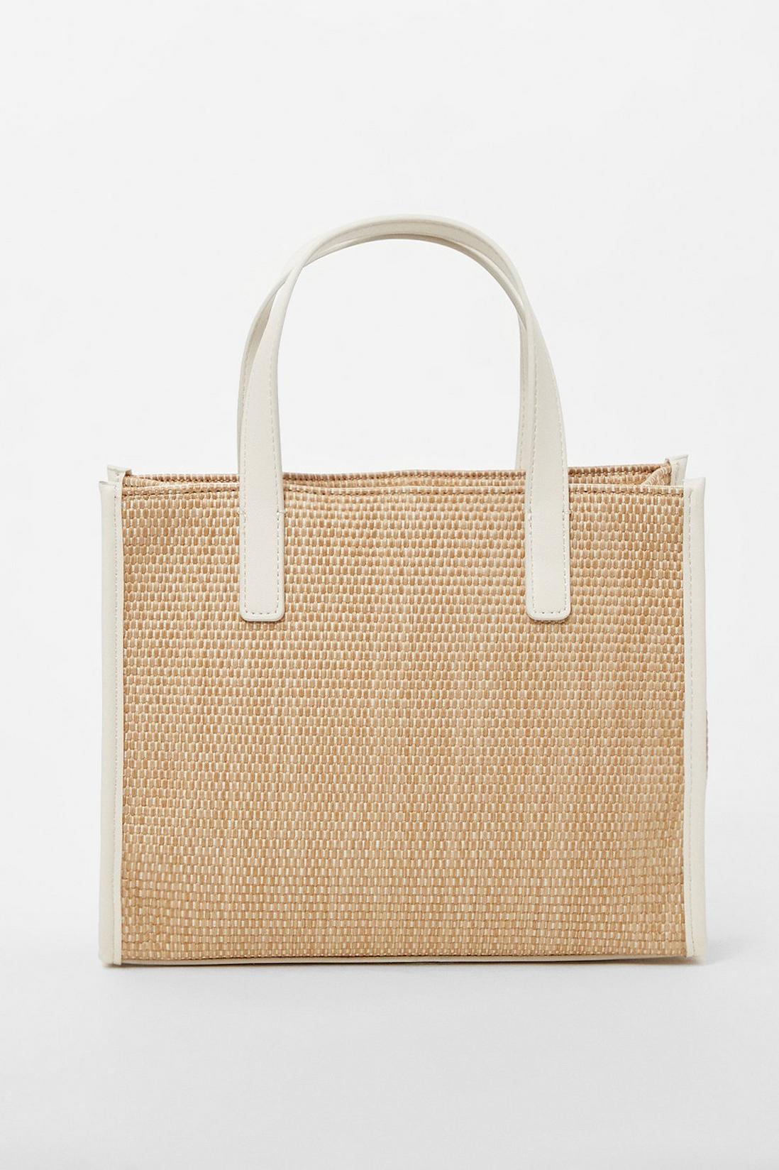 Paolina Straw Icon Bag Ecru